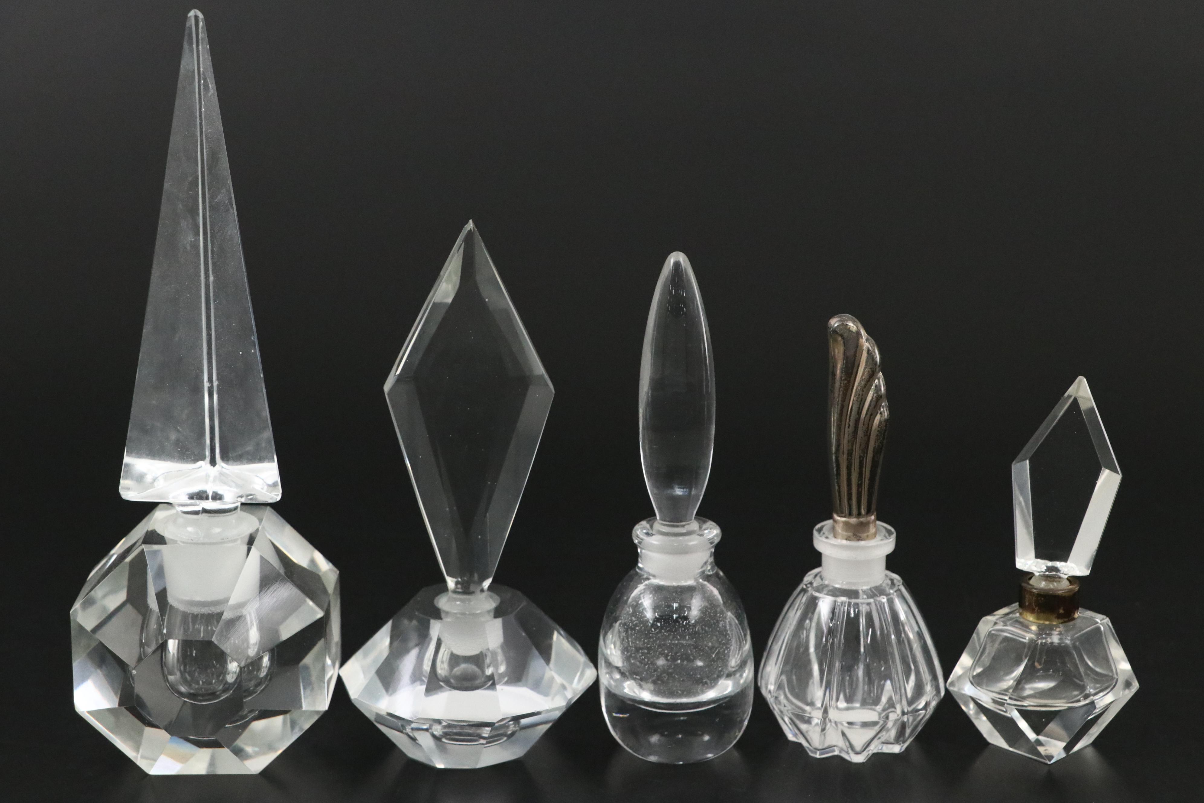 Wallace Sterling and Crystal Perfume Bottle and More Cut Crystal Perfume Bottles