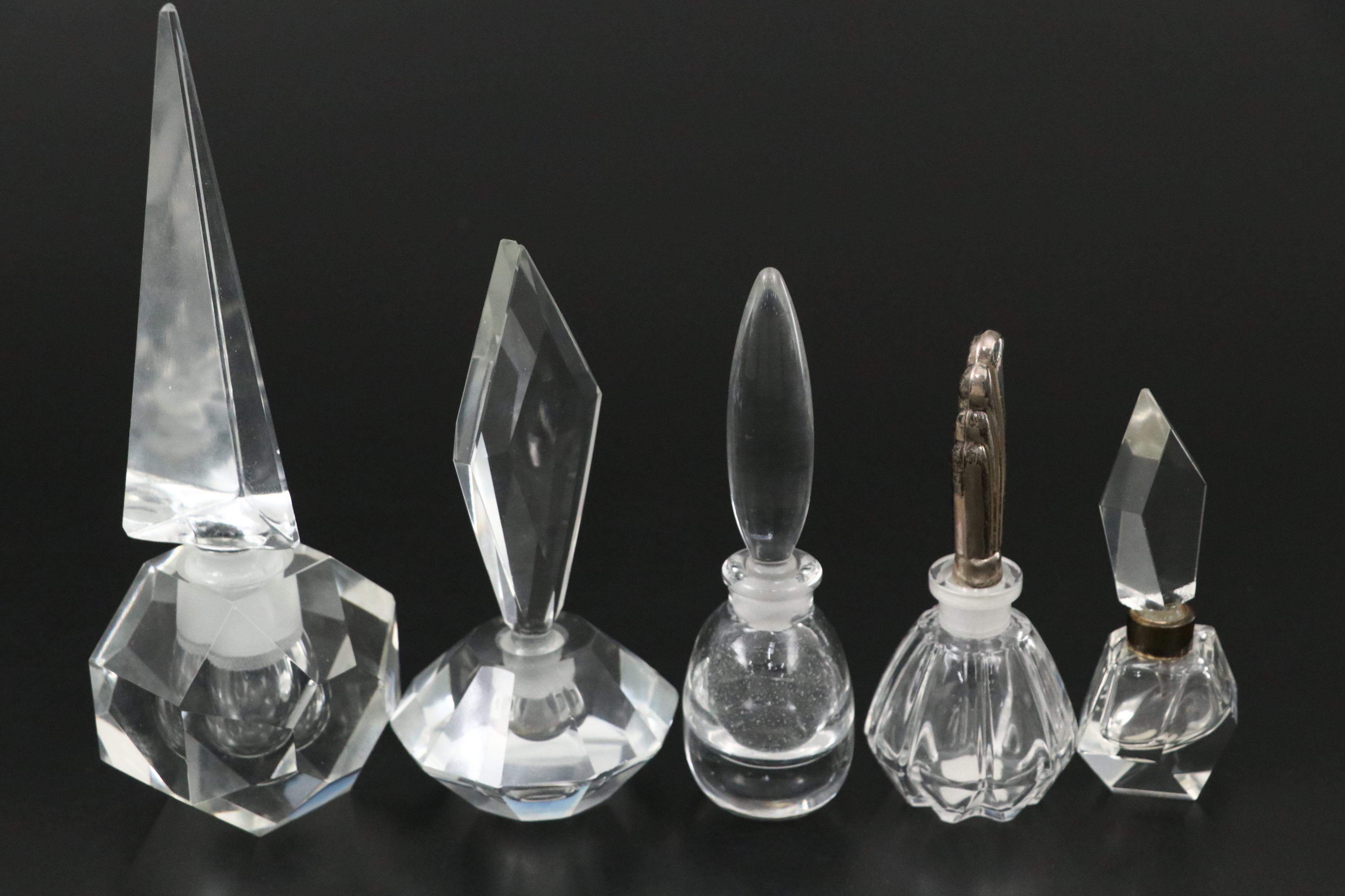 Wallace Sterling and Crystal Perfume Bottle and More Cut Crystal Perfume Bottles