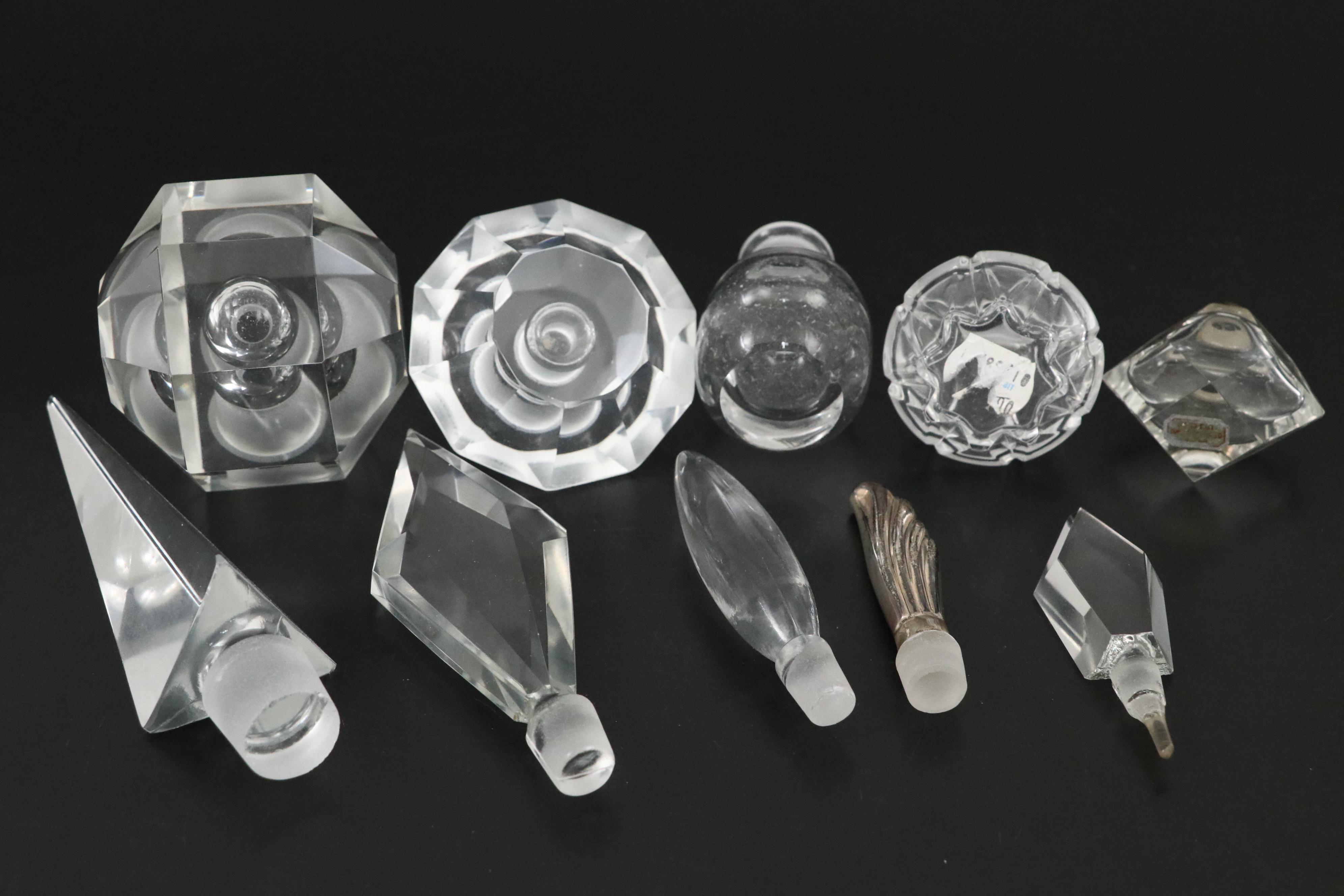 Wallace Sterling and Crystal Perfume Bottle and More Cut Crystal Perfume Bottles