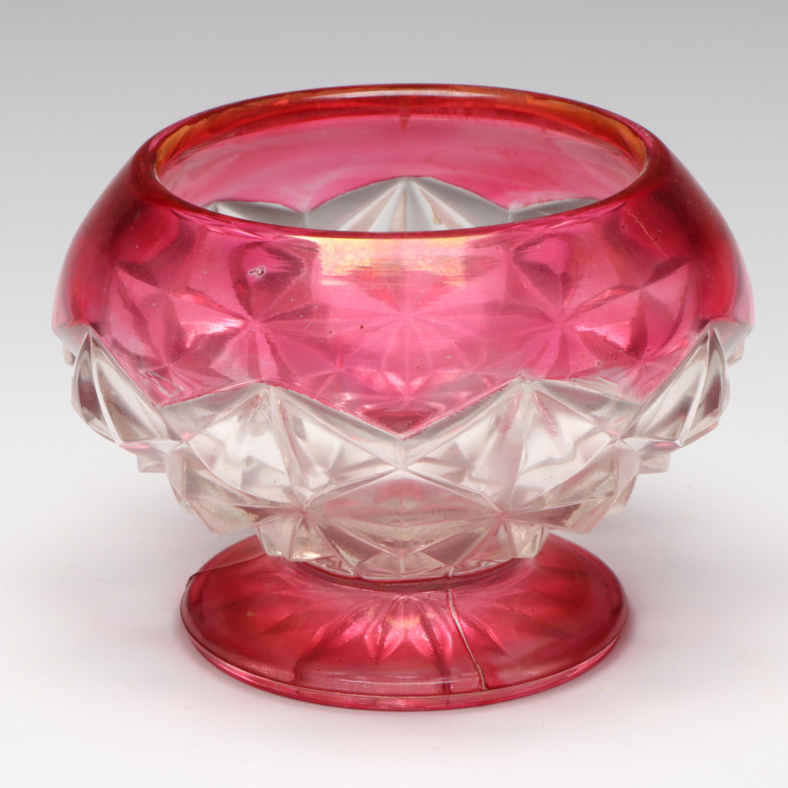 Avon "Cape Cod" Decanter Set with Victorian Ruby Flashed Tableware, 20th Century