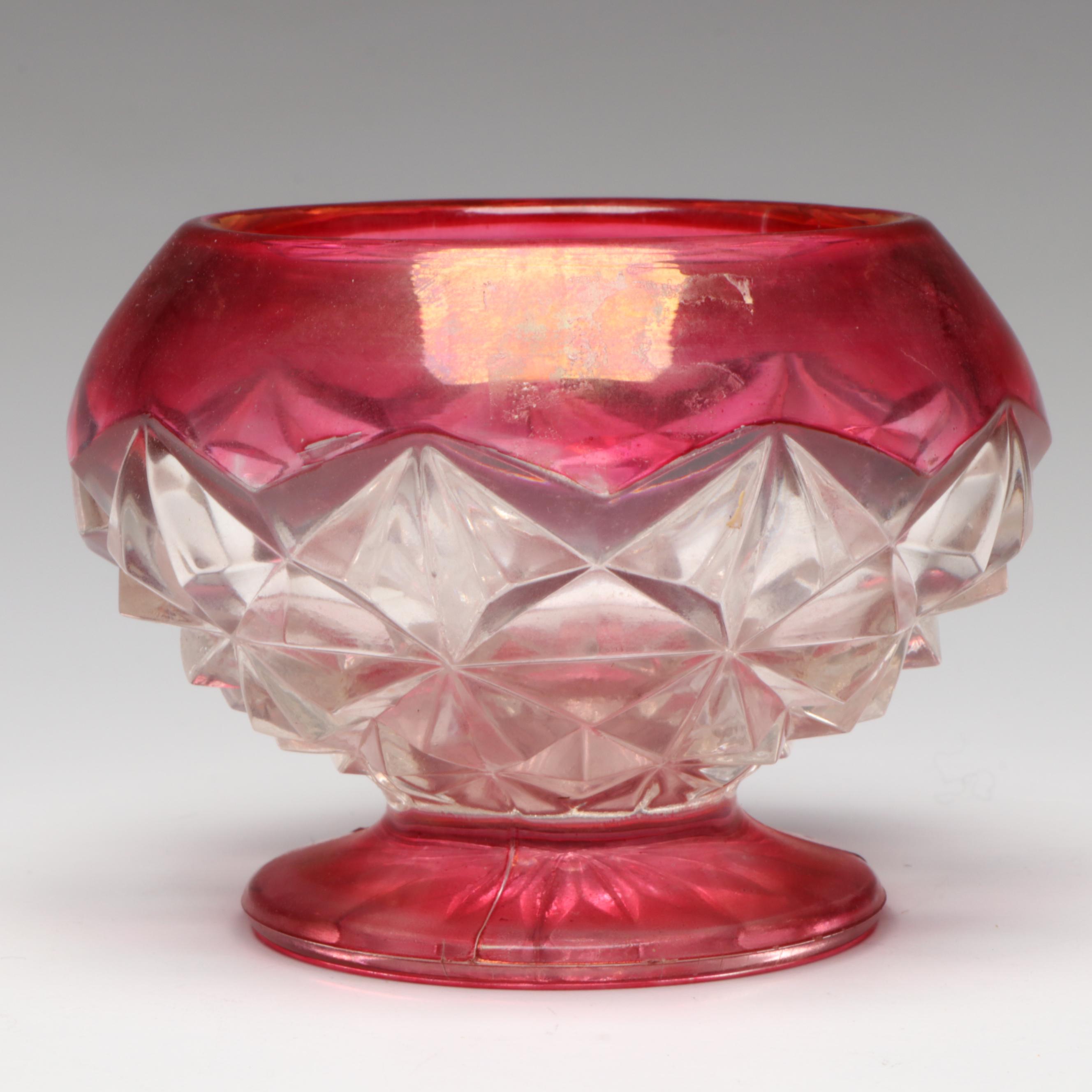 Avon "Cape Cod" Decanter Set with Victorian Ruby Flashed Tableware, 20th Century