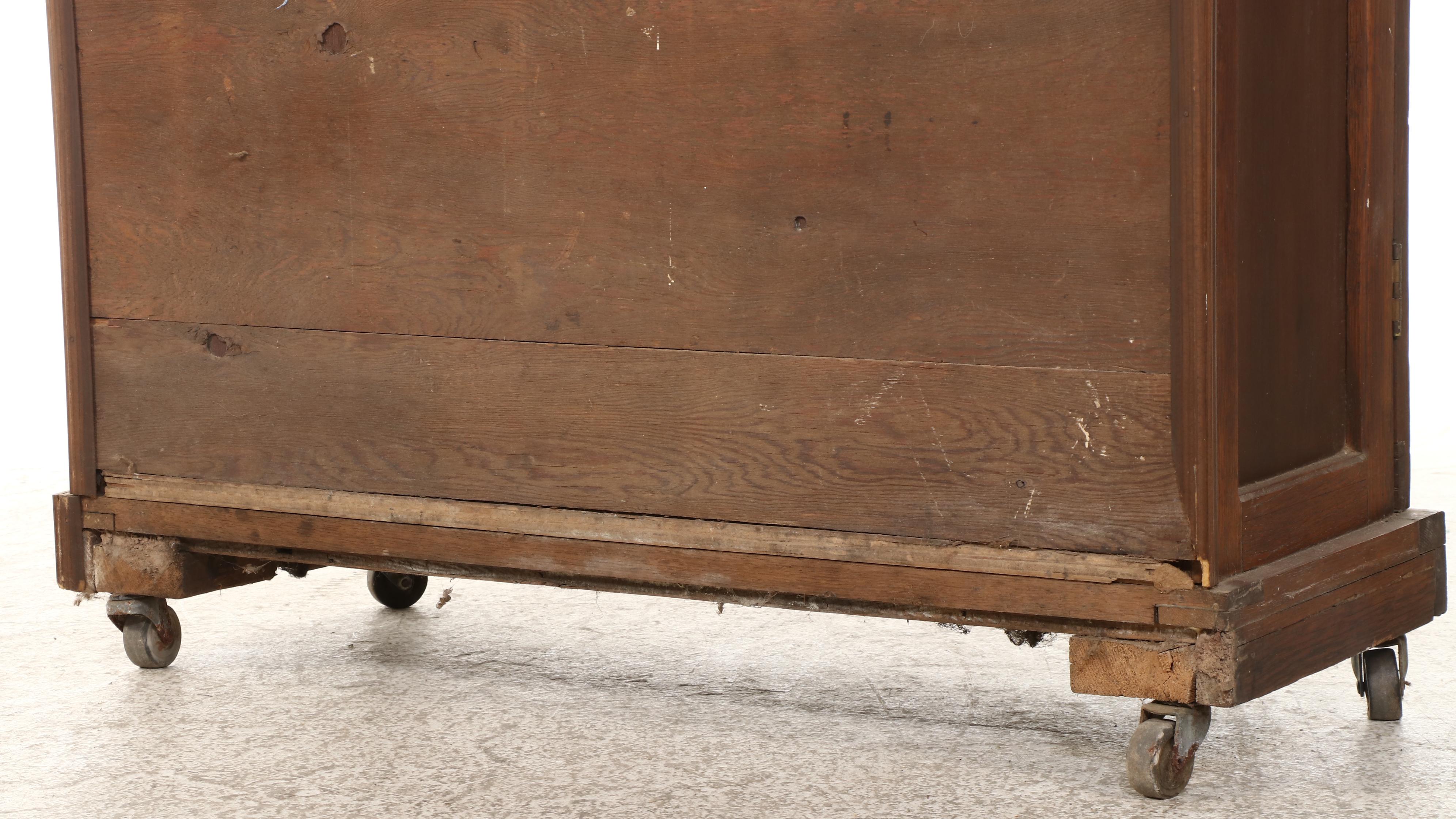 Victorian Oak and Glass Two-Piece China Cabinet, Late 19th/Early 20th Century