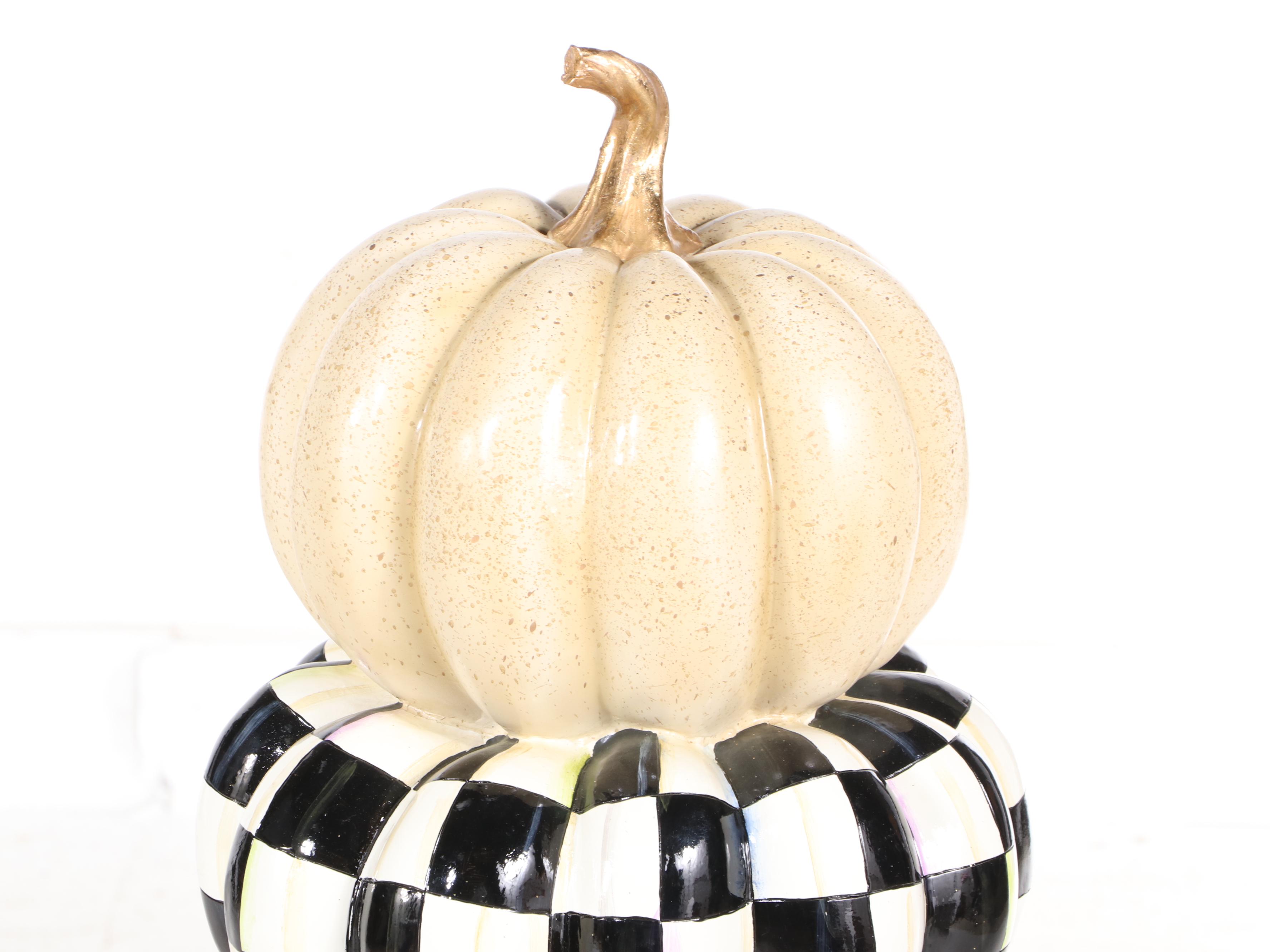 MacKenzie-Childs "Autumn Naturals" Pumpkin Topiary Urn