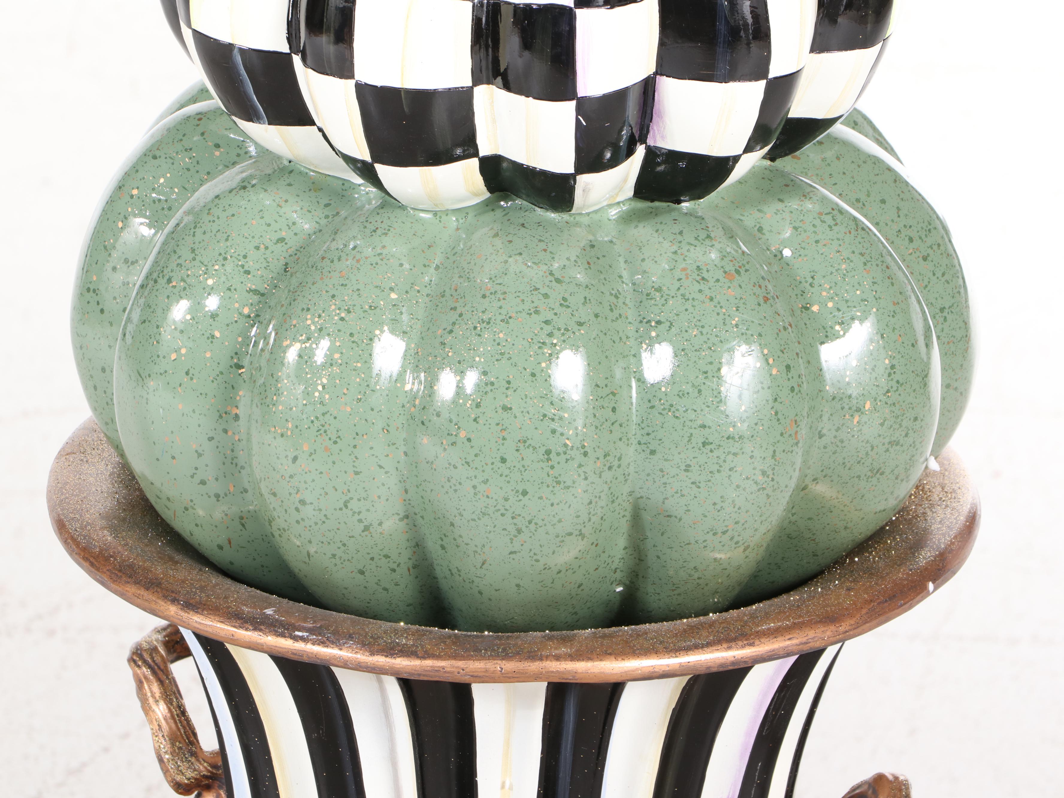 MacKenzie-Childs "Autumn Naturals" Pumpkin Topiary Urn