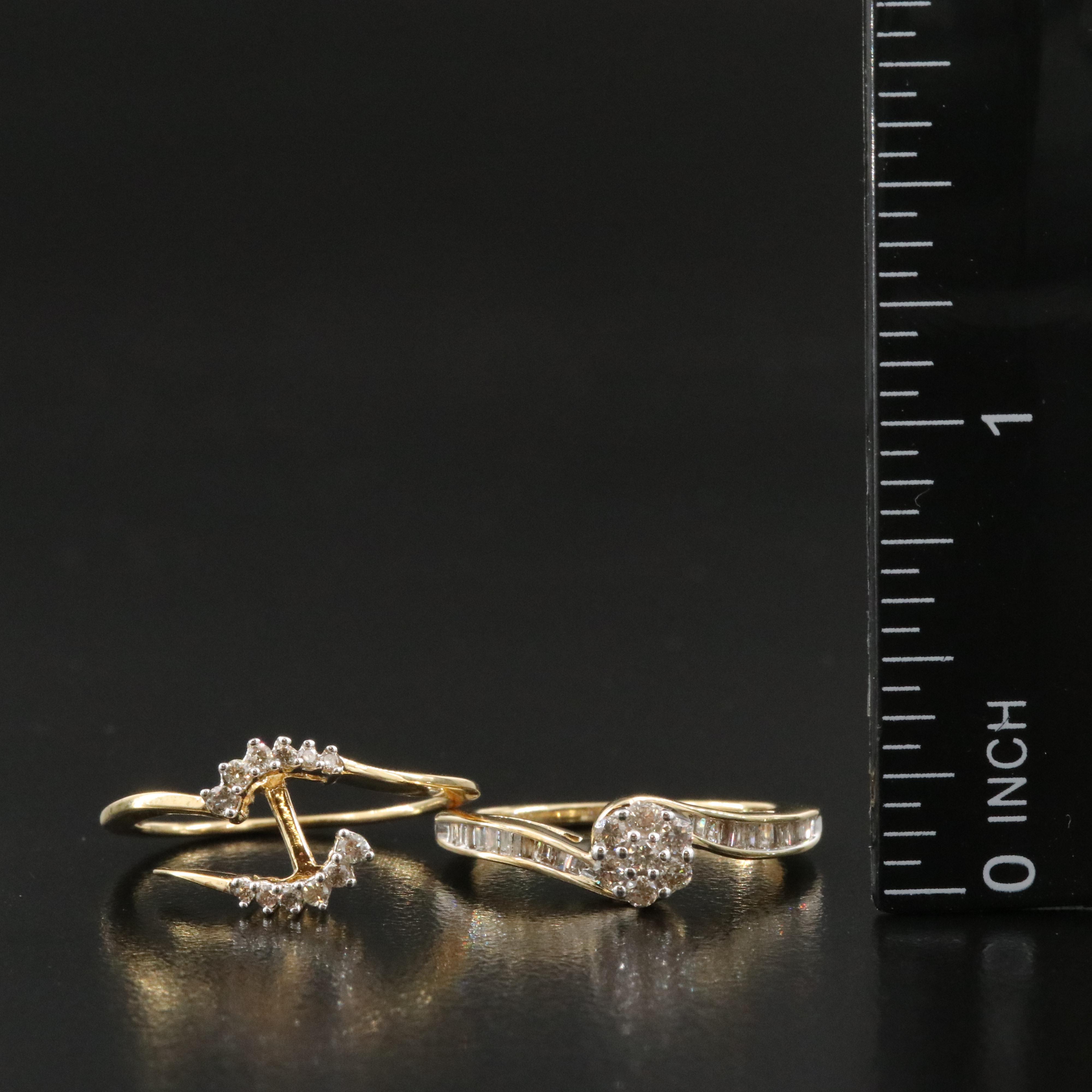 Sterling 0.53 CTW Diamond Ring Set