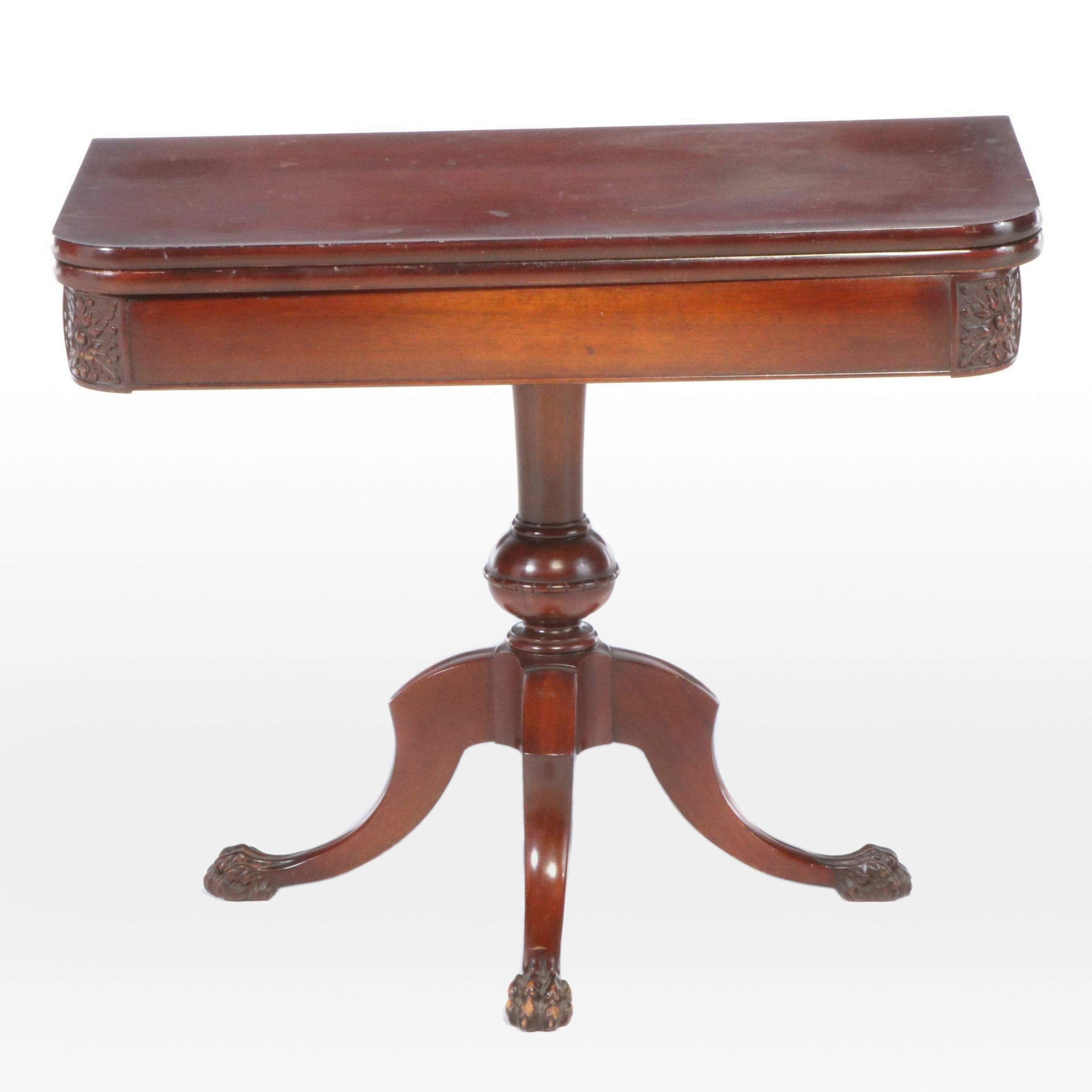 Zangerle & Peterson Georgian Style Mahogany Flip-Top Games Table