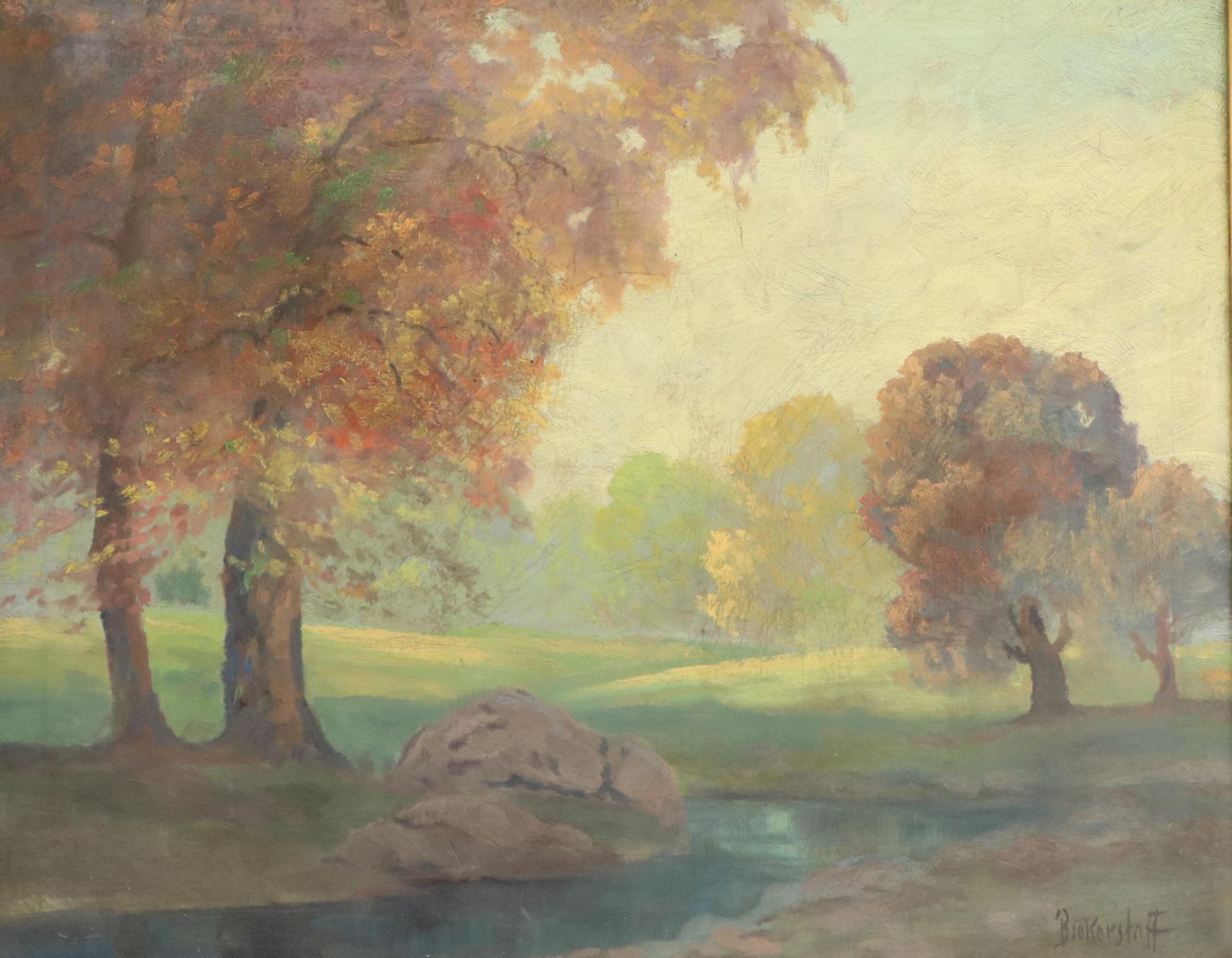 George Bickerstaff Landscape Oil Painting of Park