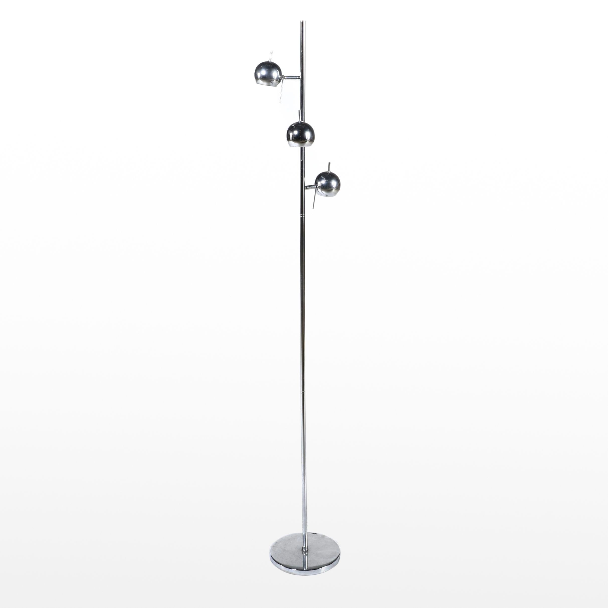 Mid Century Modern Style Lite Source Inc. Three-Orb Floor Lamp