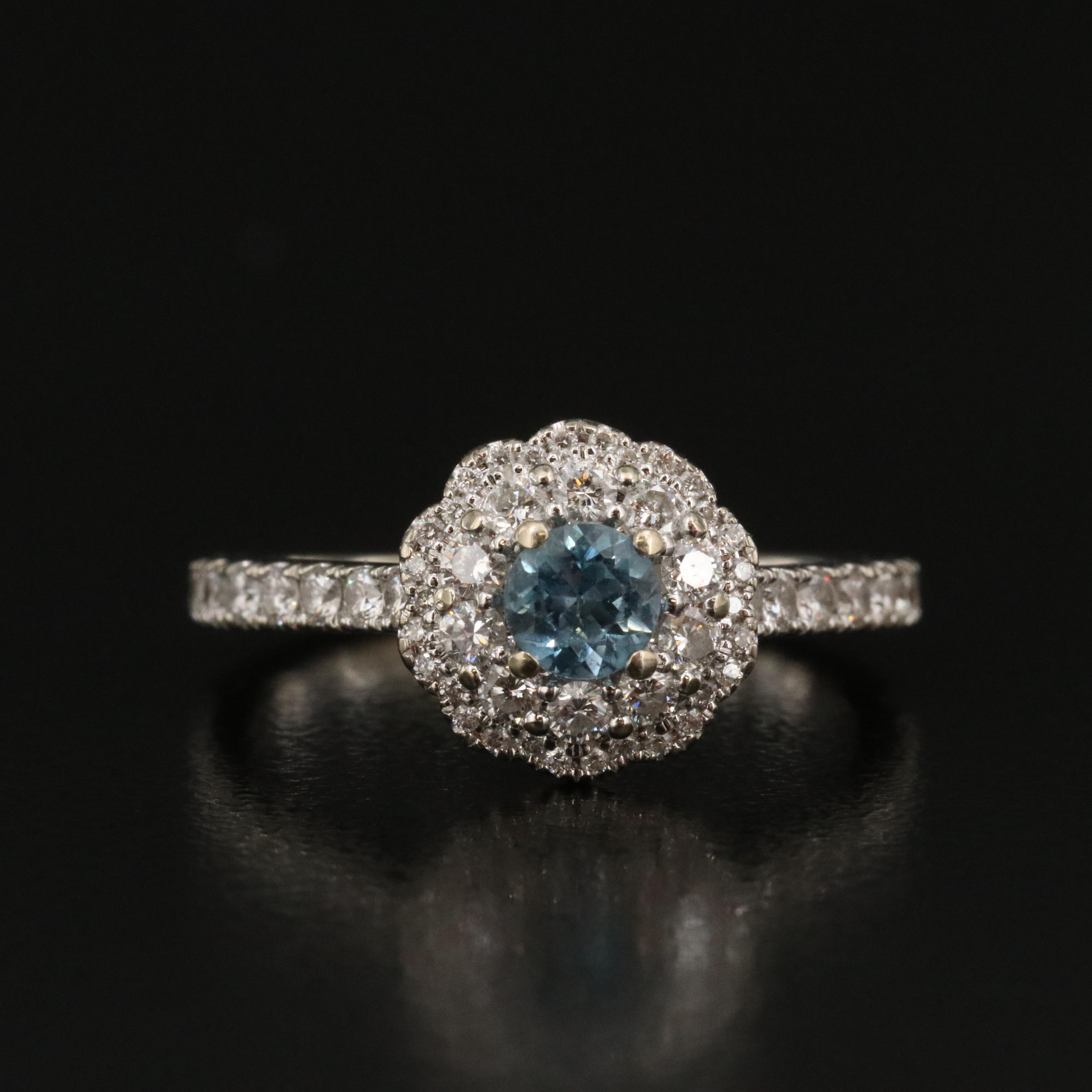 Neil Lane 14K Aquamarine and Diamond Ring