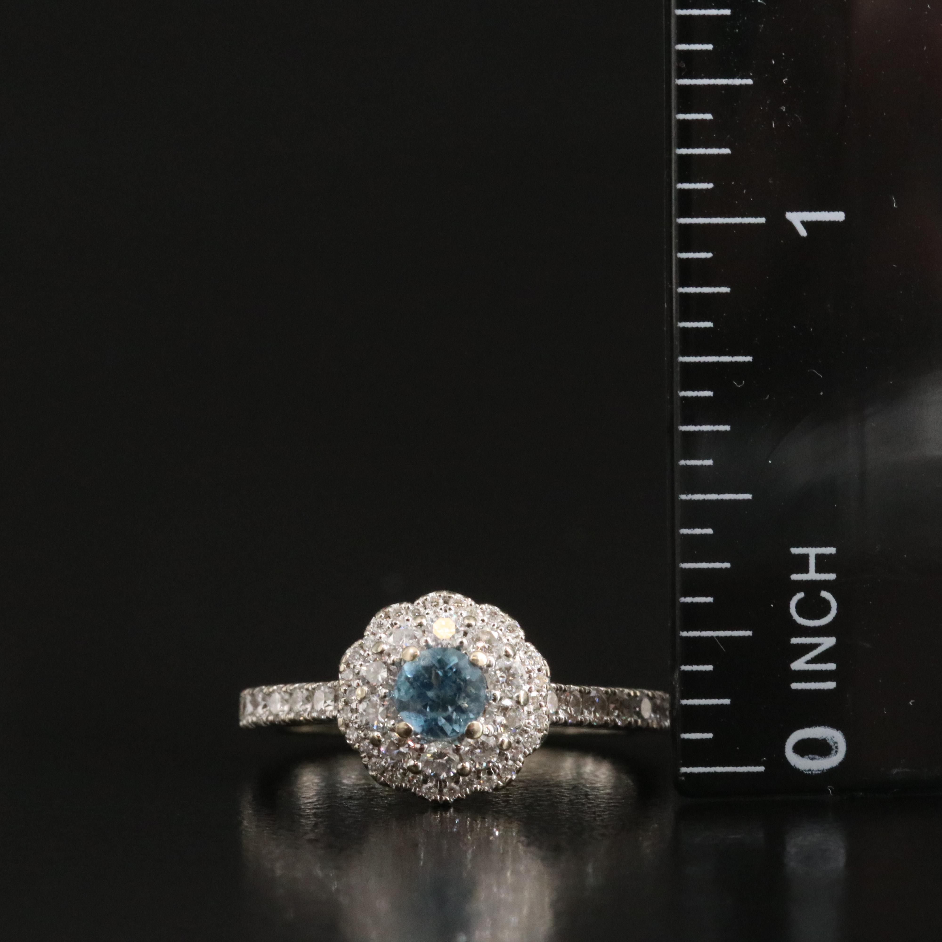 Neil Lane 14K Aquamarine and Diamond Ring