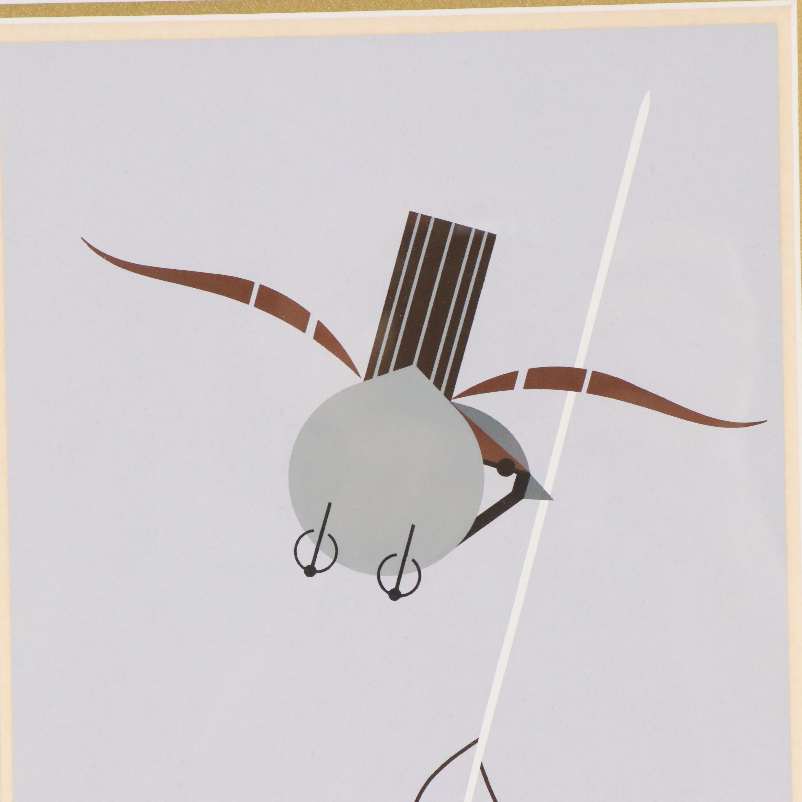 Charley Harper Modern Serigraph "Fine Feather"