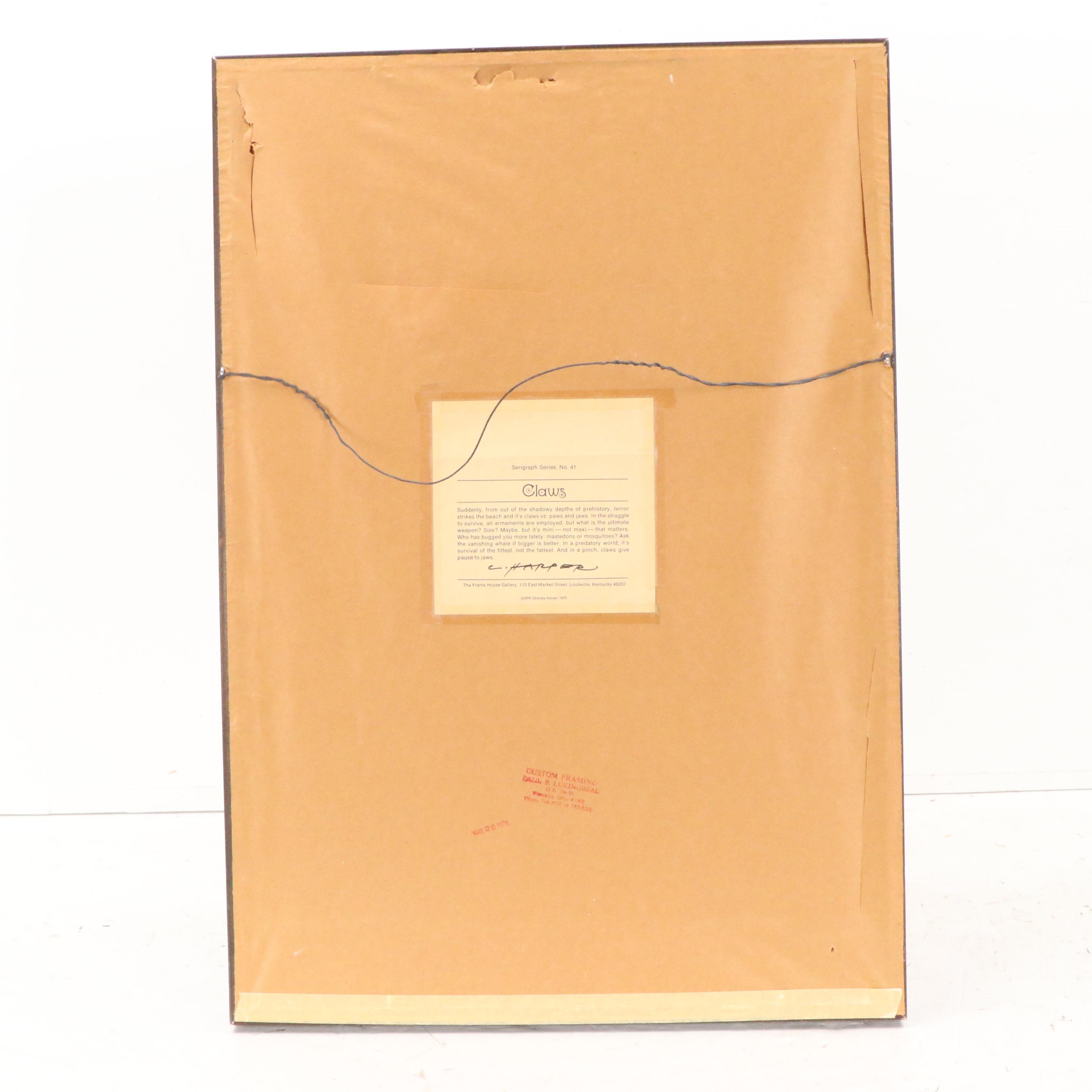 Charley Harper Modern Serigraph "Claws," 1975