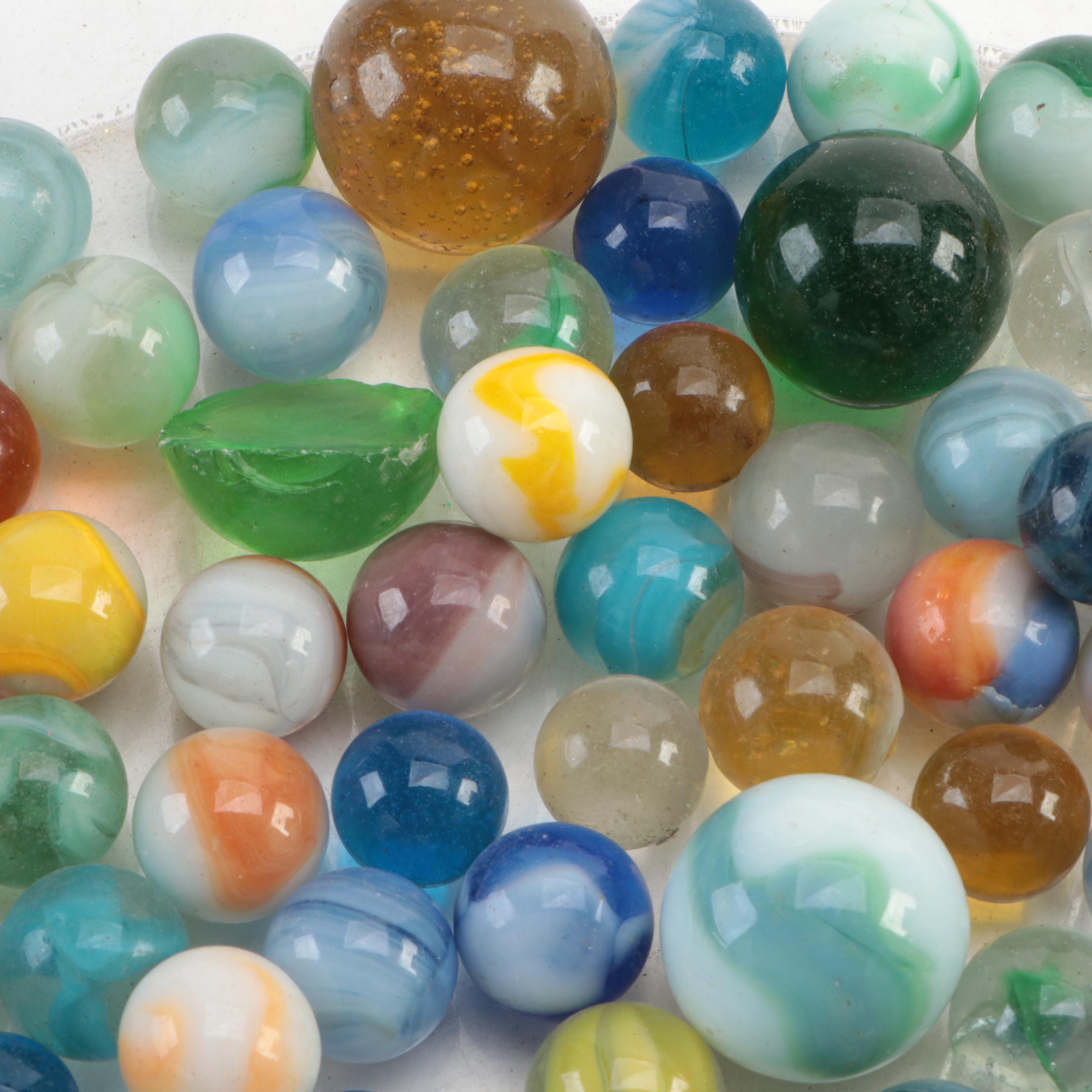 Clearies, Cat Eyes, Swirlies, Uranium Glass and More Marbles