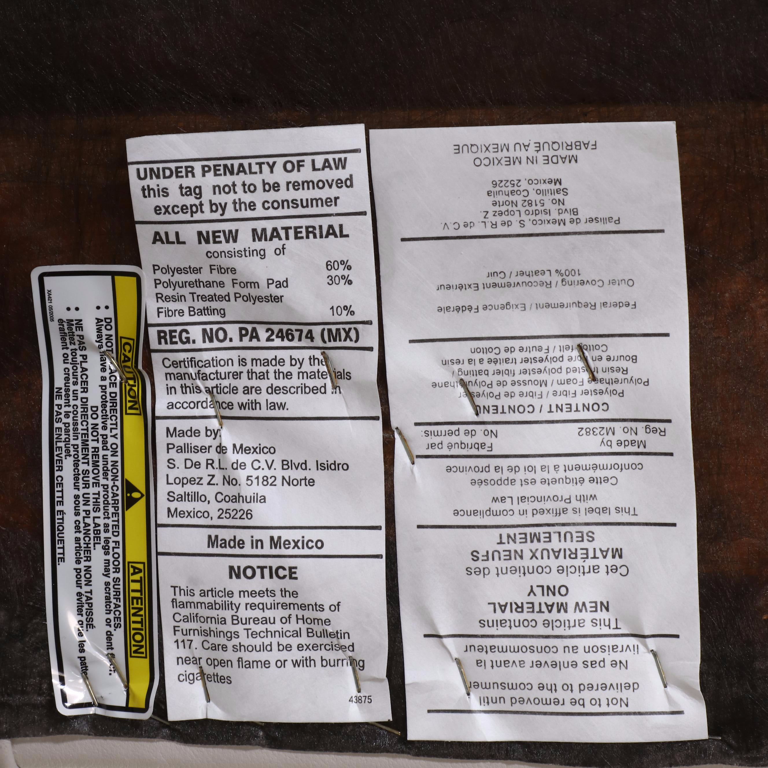 EQ3 Modernist Style Leather Track-Arm Sofa