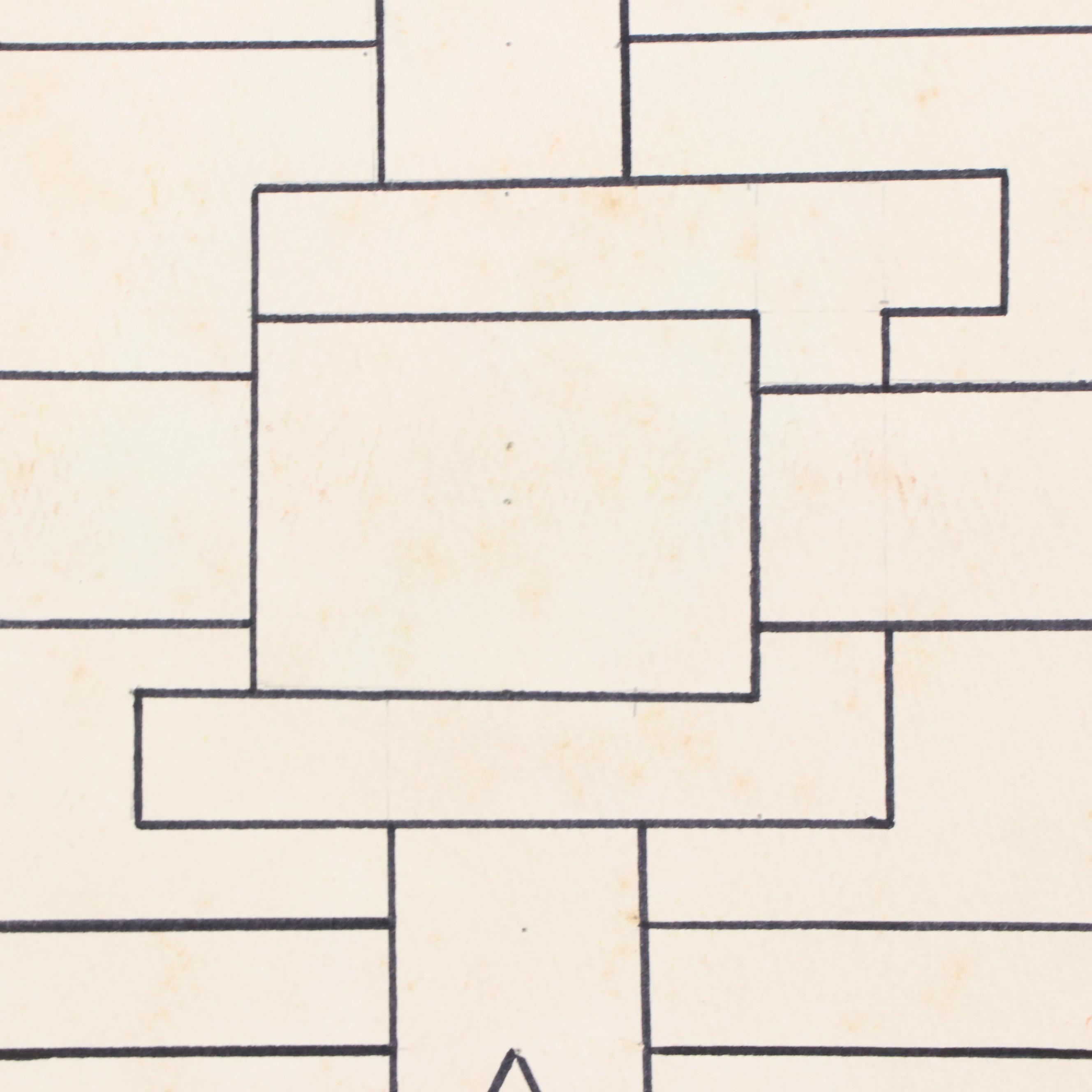 George W. Helman Modern Double-Sided Gouache Painting and Ink Drawing