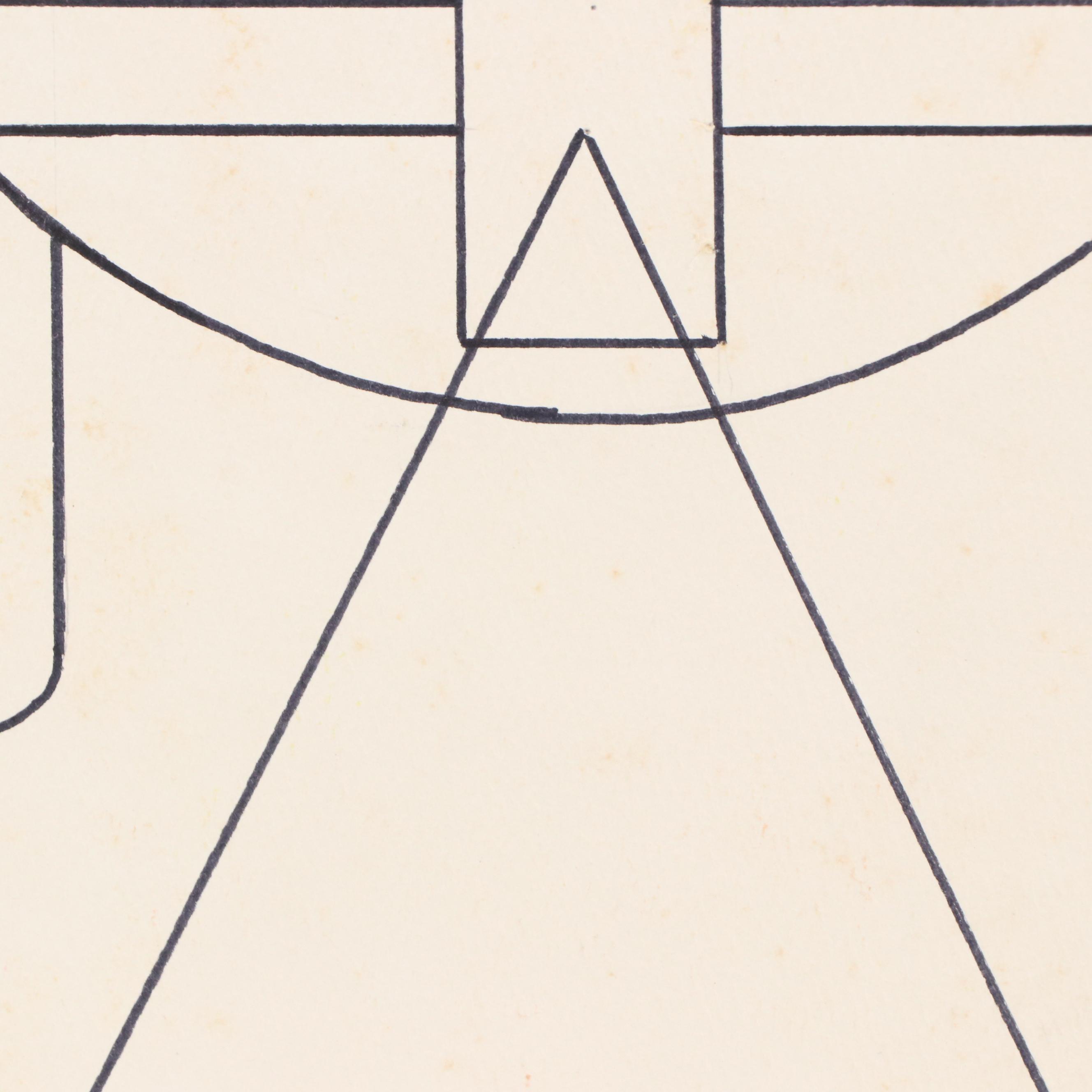 George W. Helman Modern Double-Sided Gouache Painting and Ink Drawing