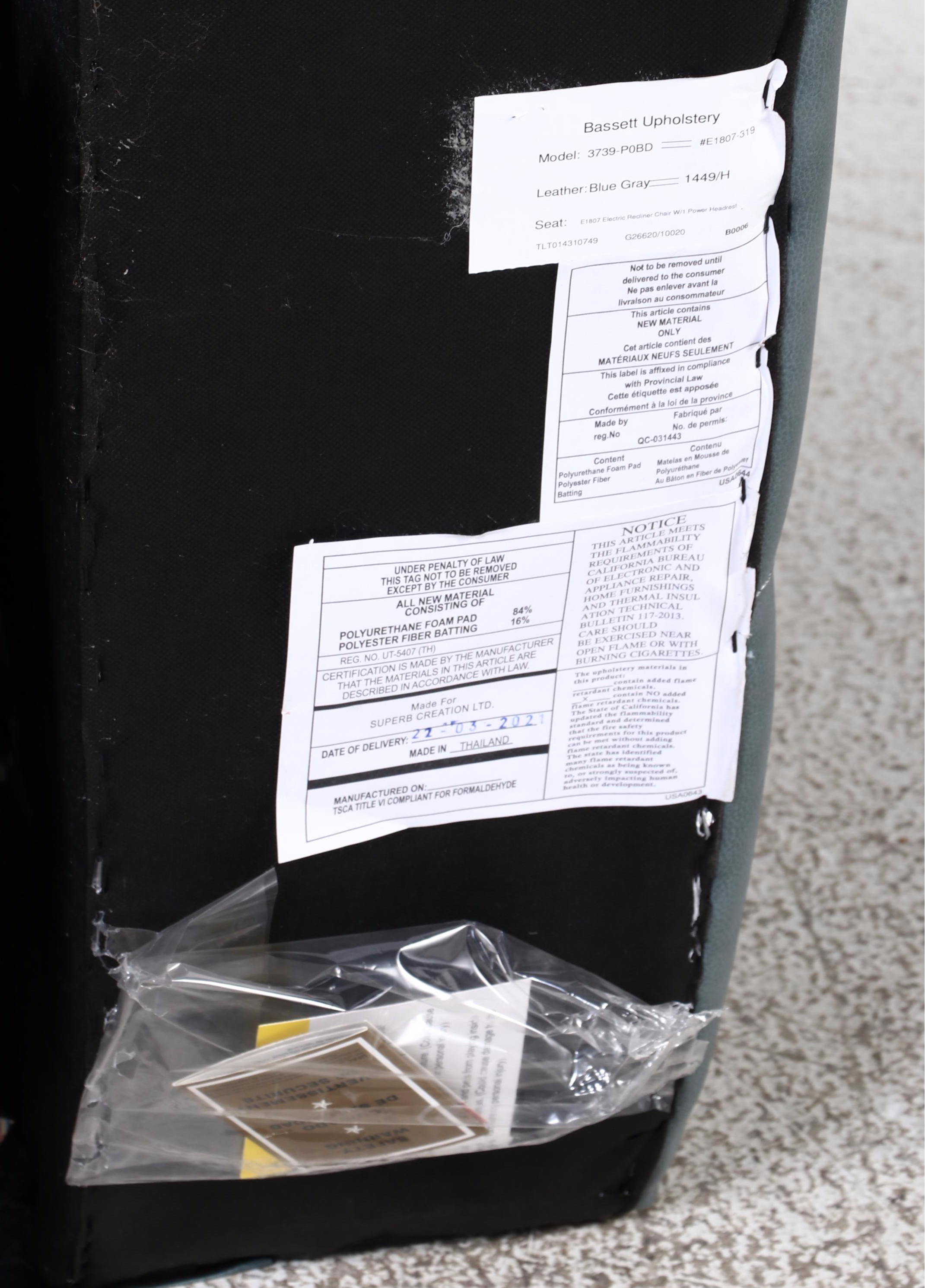 Bassett Leather-Touch Power Recliner