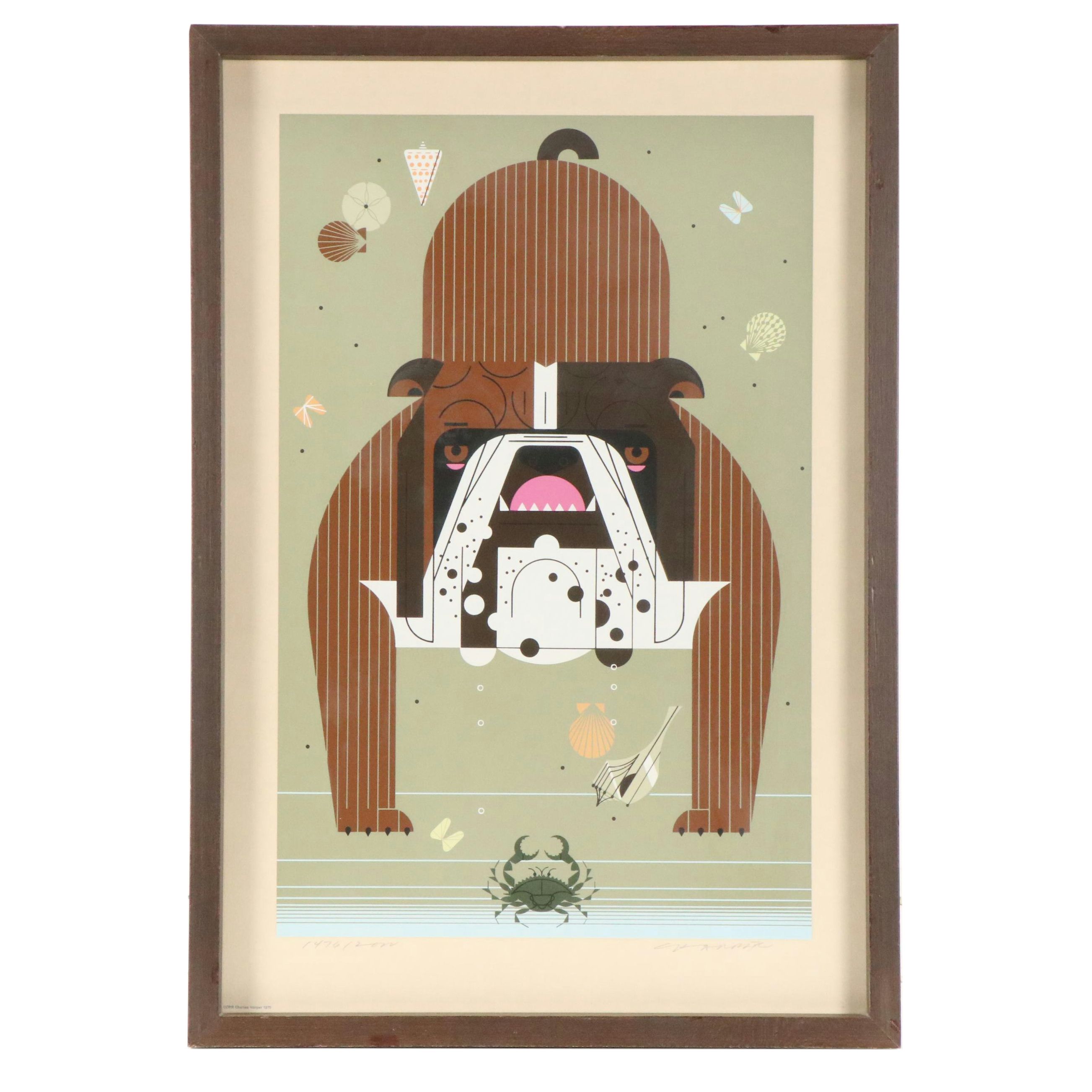 Charley Harper Modern Serigraph "Claws," 1975