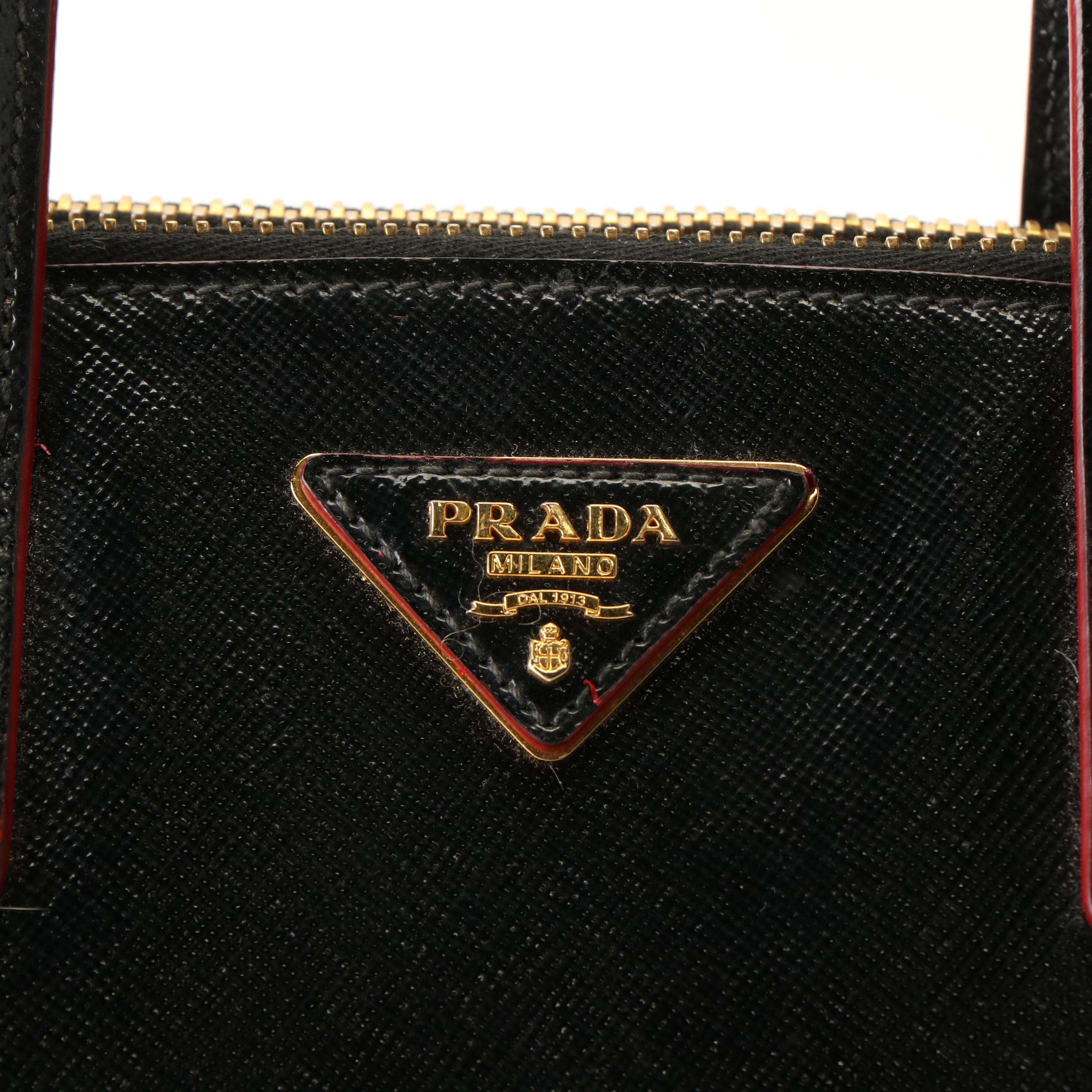 Prada Promenade Handbag in Vernice Saffiano Lux Leather