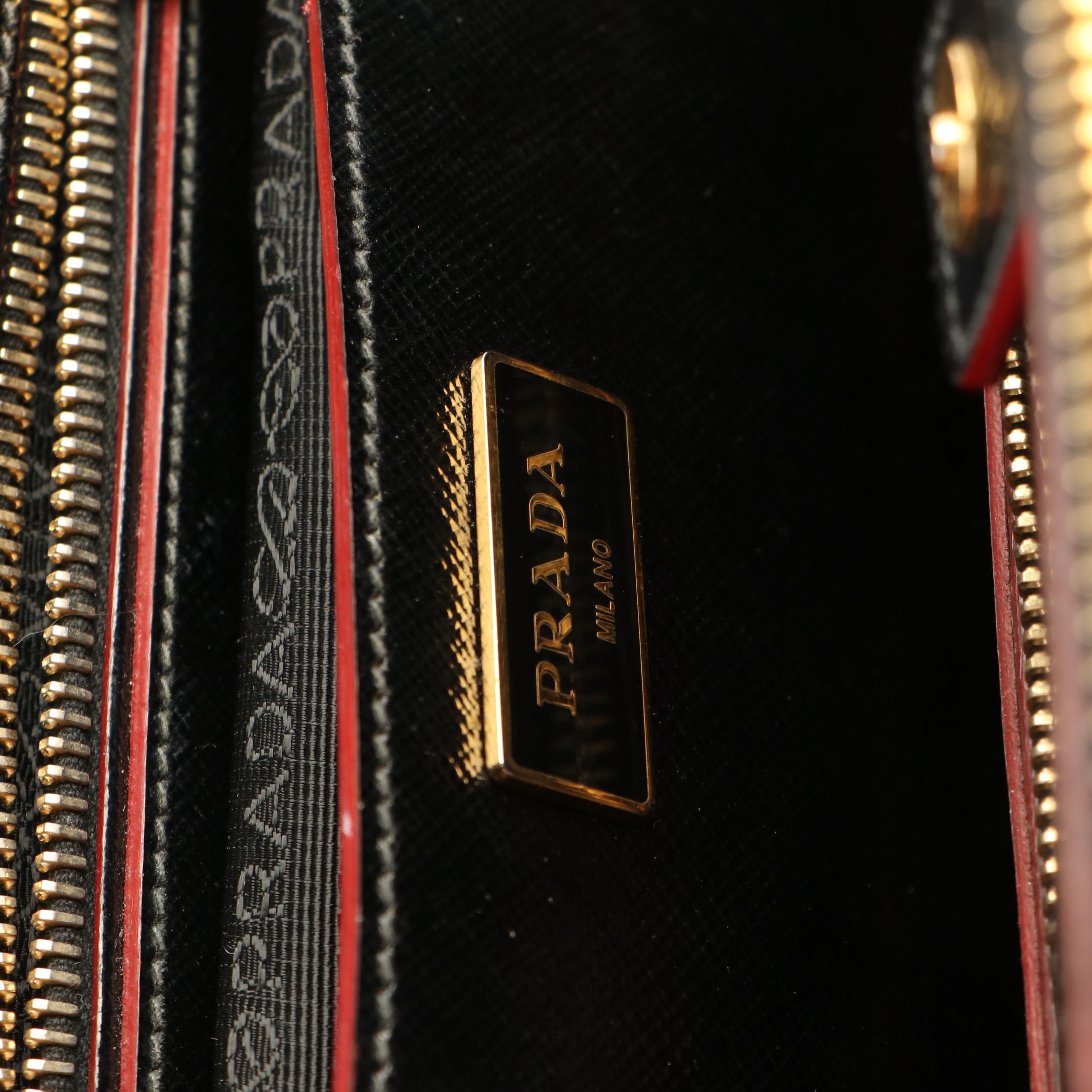 Prada Promenade Handbag in Vernice Saffiano Lux Leather