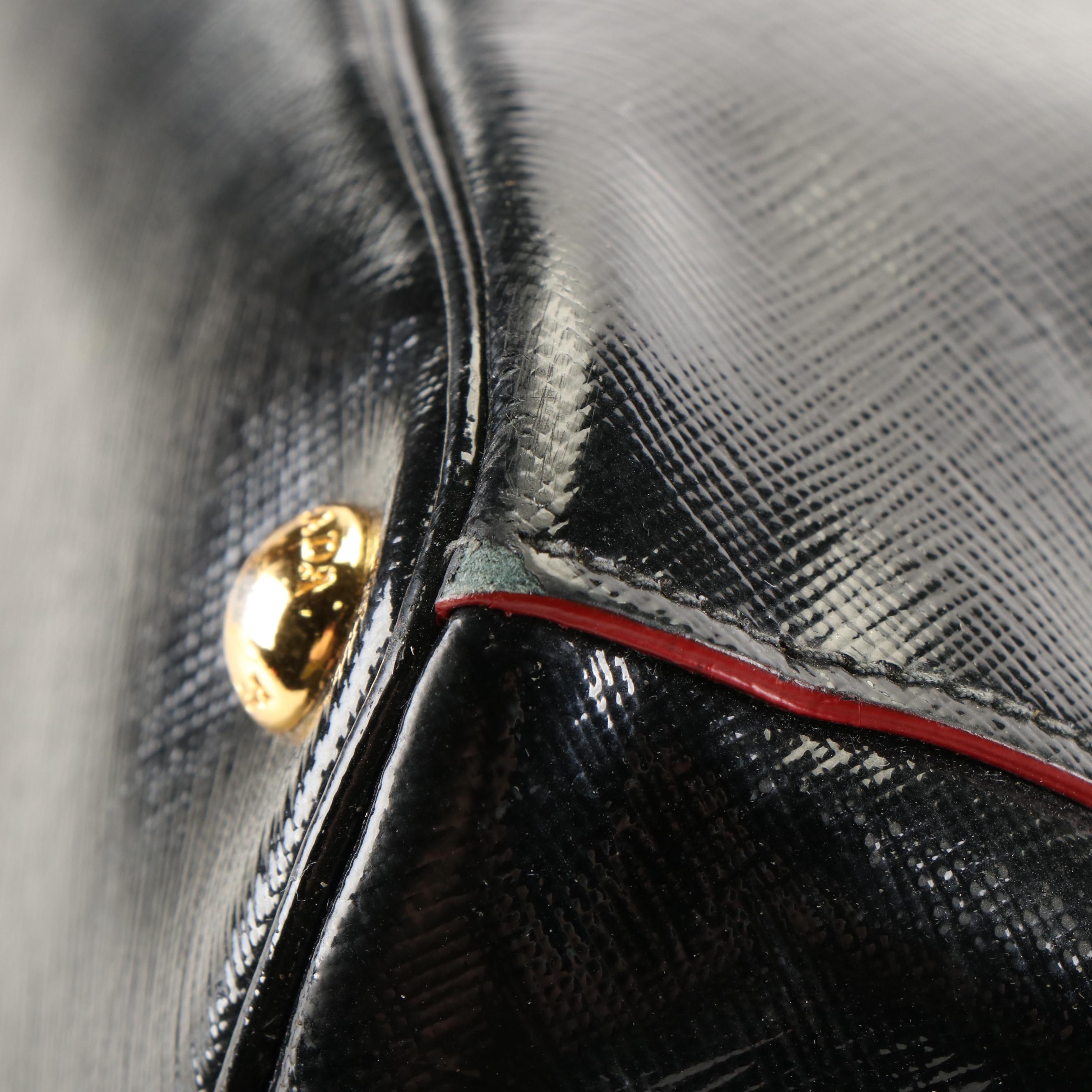 Prada Promenade Handbag in Vernice Saffiano Lux Leather