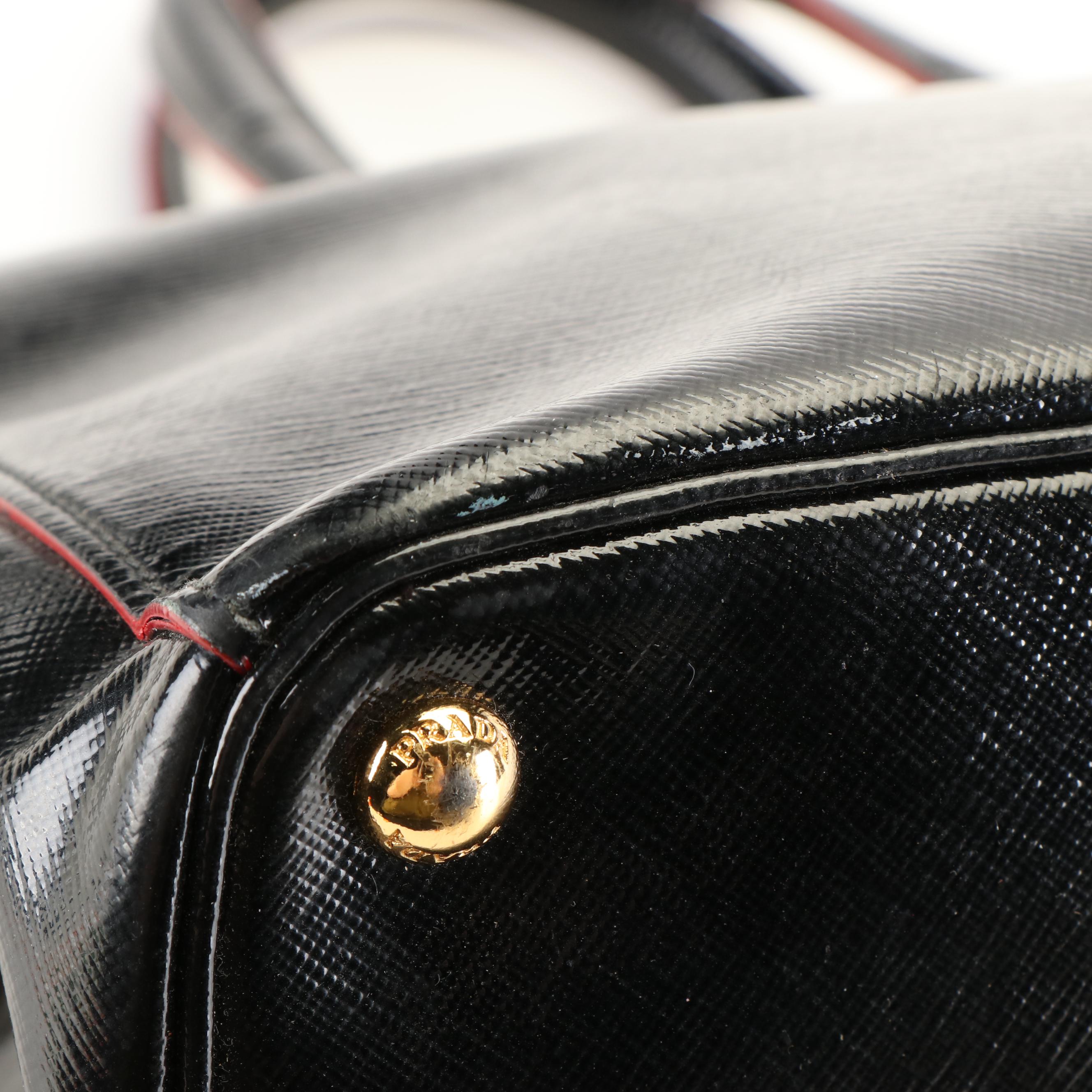 Prada Promenade Handbag in Vernice Saffiano Lux Leather