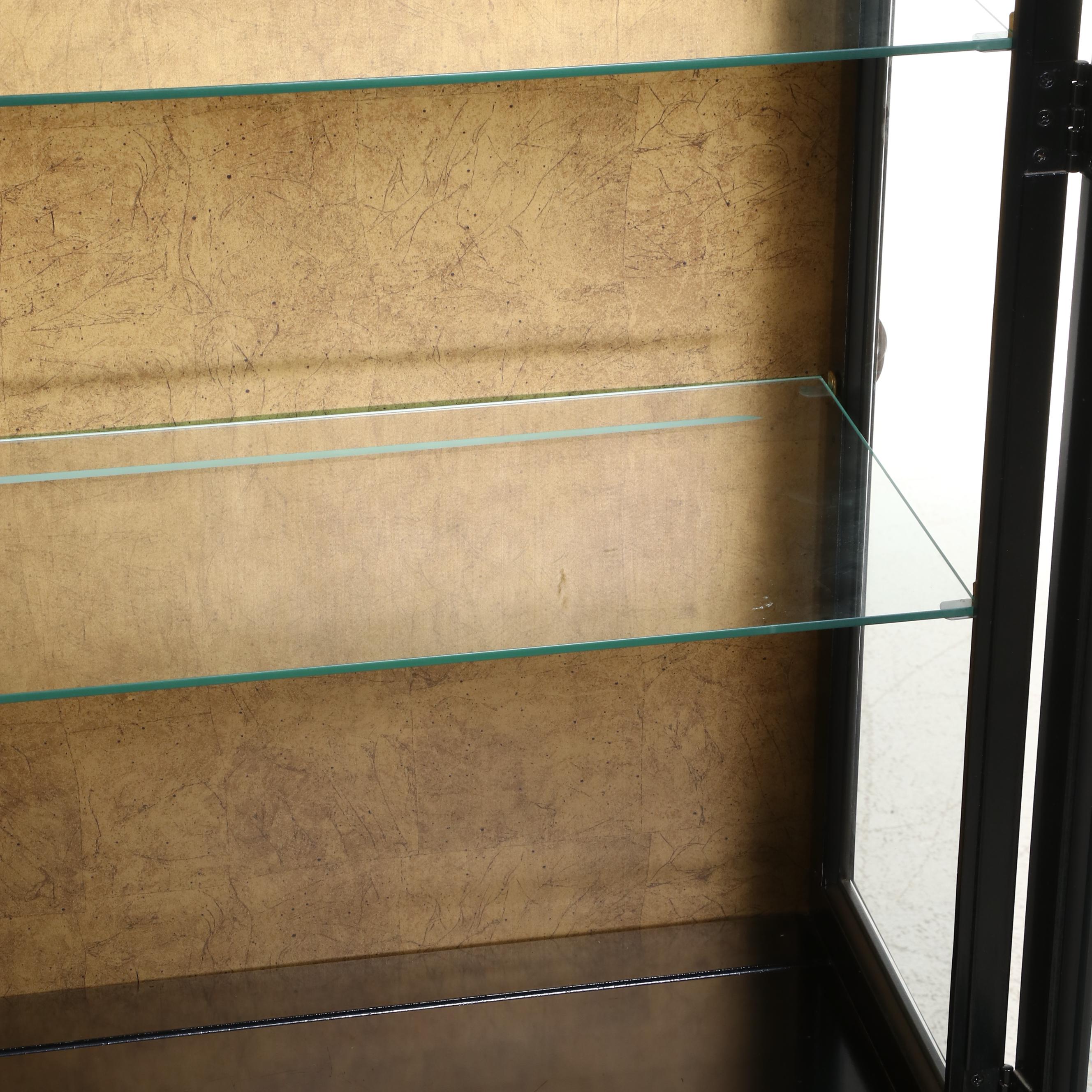 Drexel "Et Cetera" Ebonized and Parcel-Gilt Chinoiserie Display Cabinet