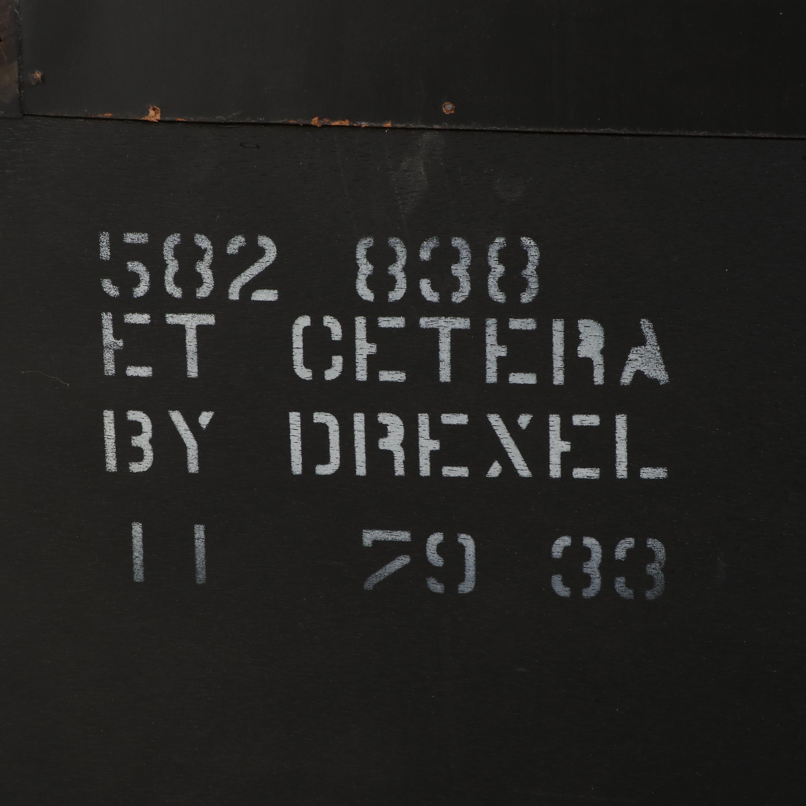 Drexel "Et Cetera" Ebonized and Parcel-Gilt Chinoiserie Display Cabinet