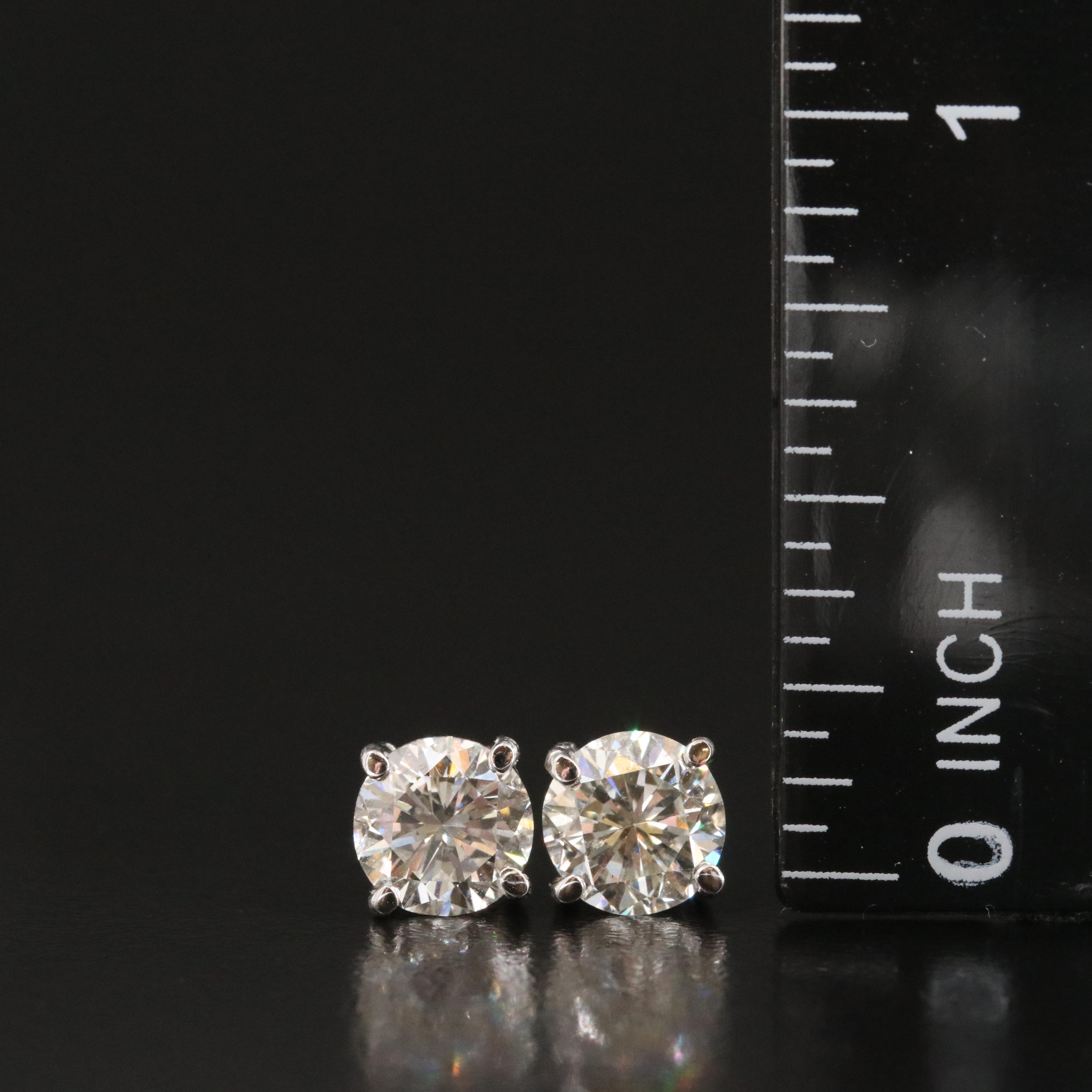 14K 2.03 CTW Diamond Stud Earrings with GIA Reports