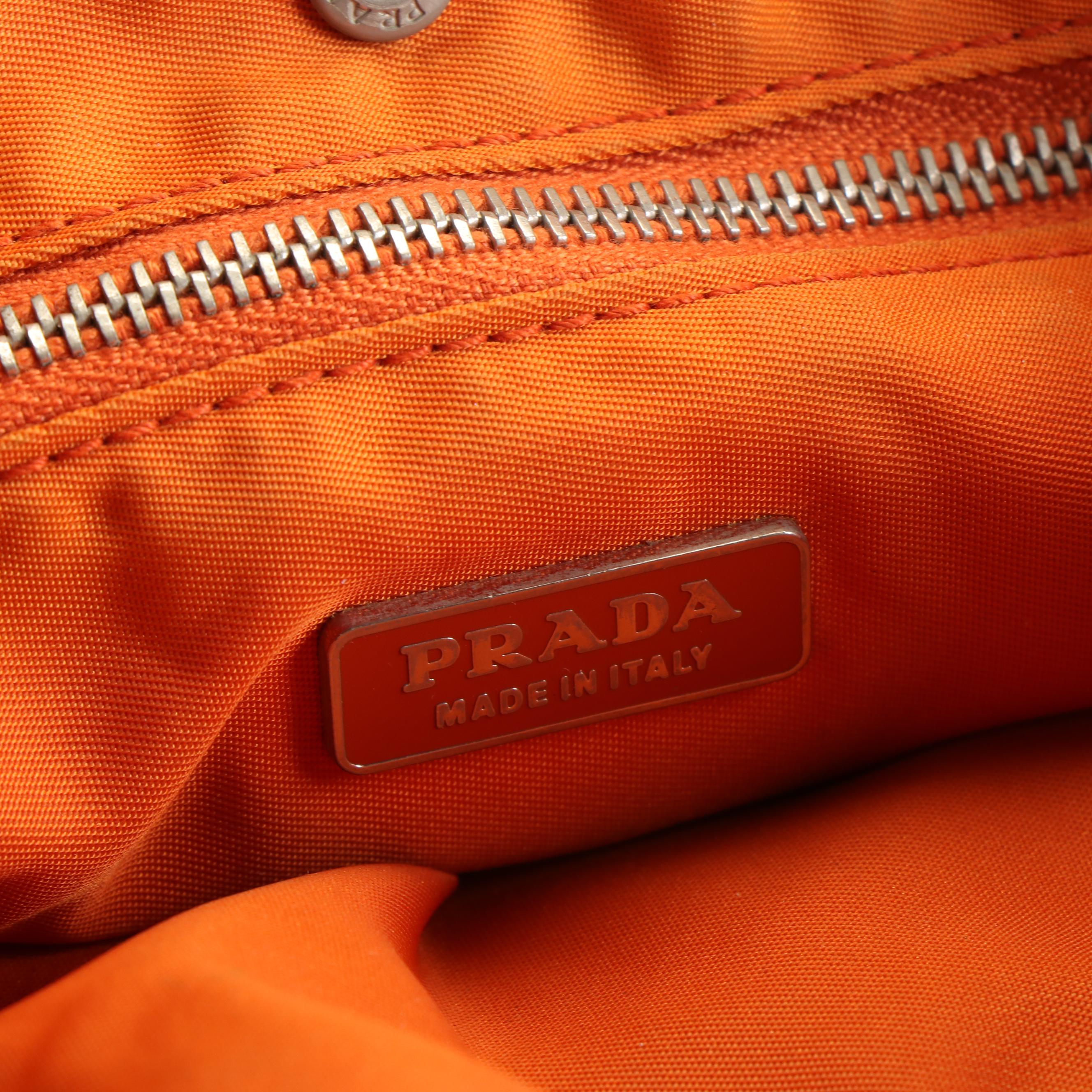 Prada Mini Shoulder Bag in Black and Orange Tessuto Nylon