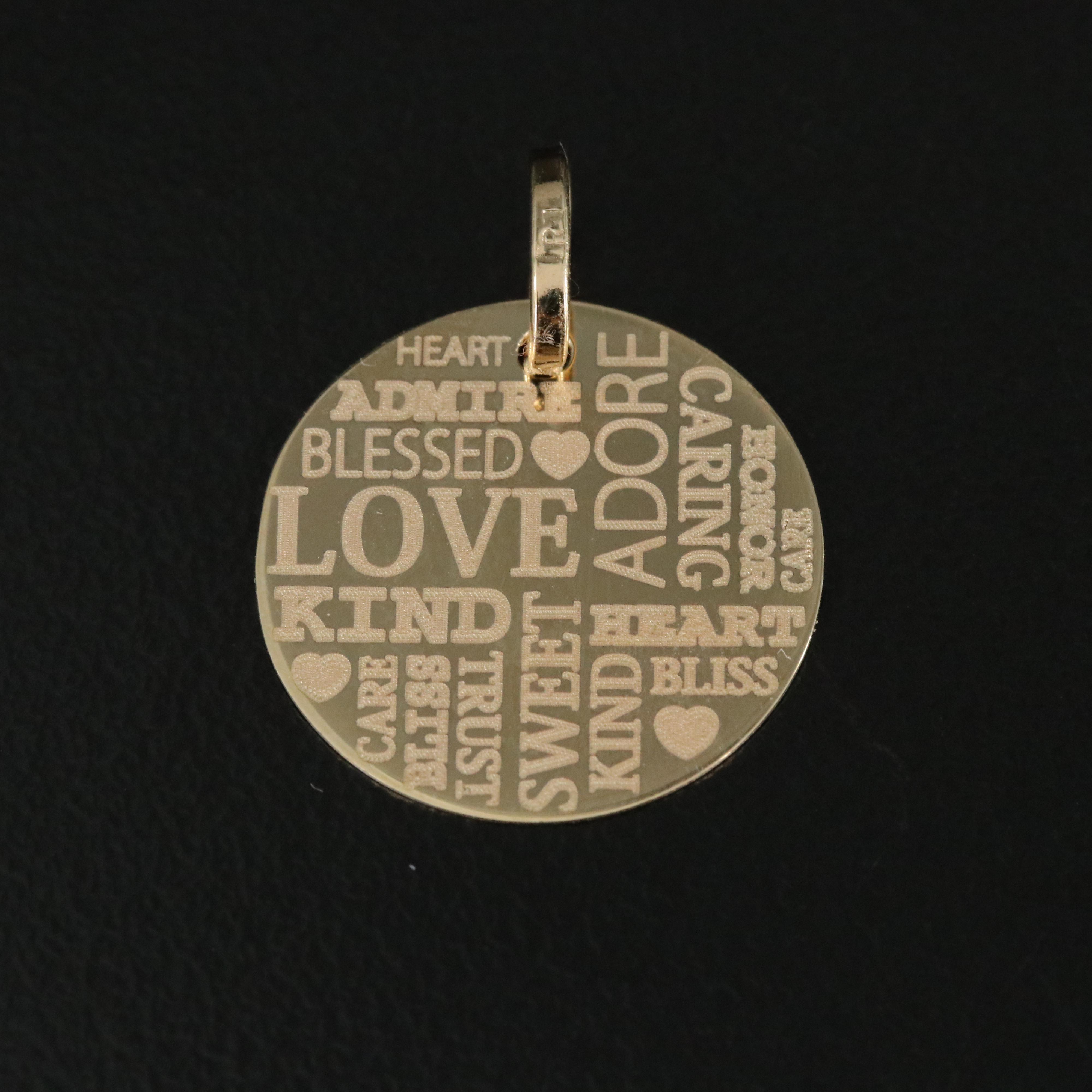 14K Typography Pendant