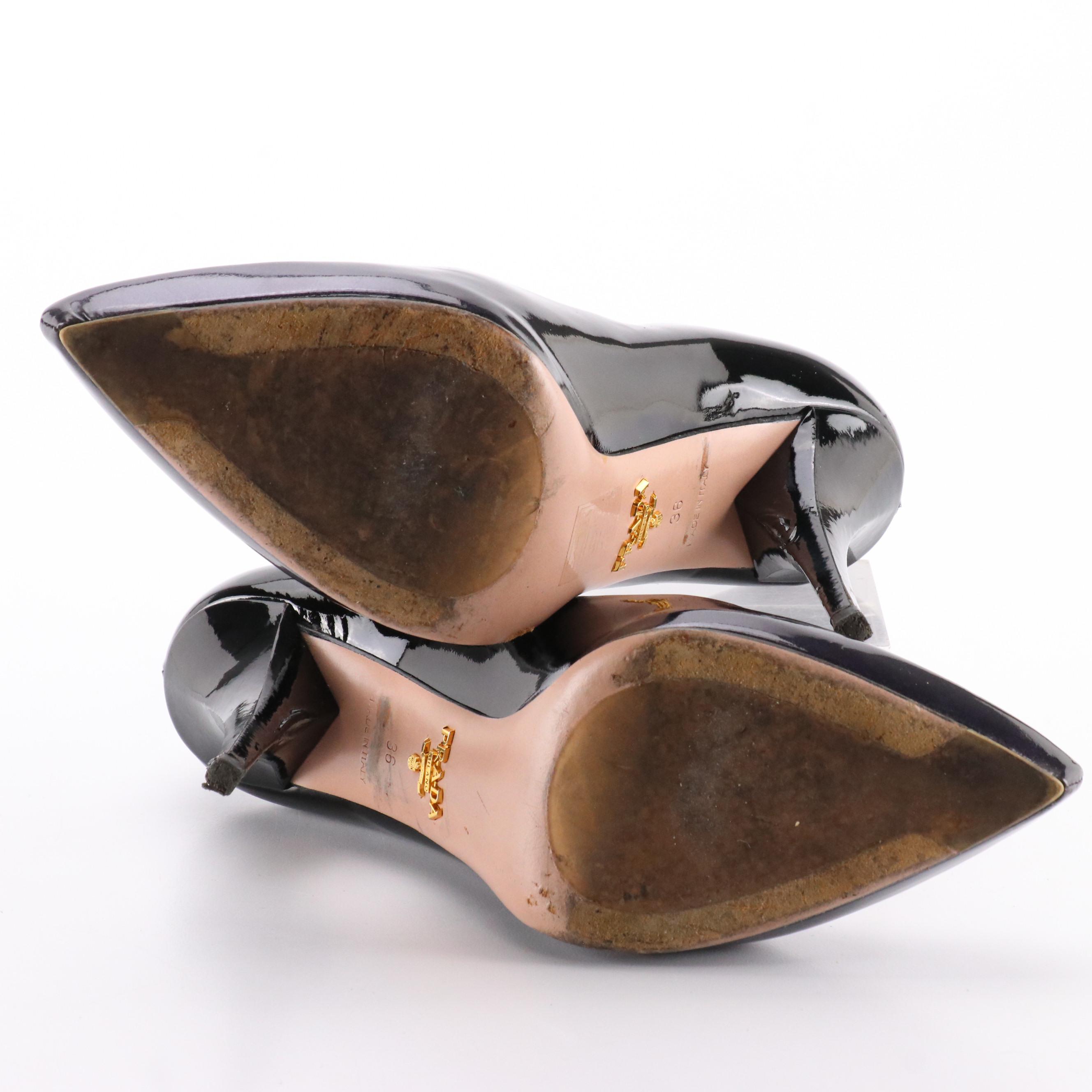 Prada Patent Leather Pointy Toe Pumps