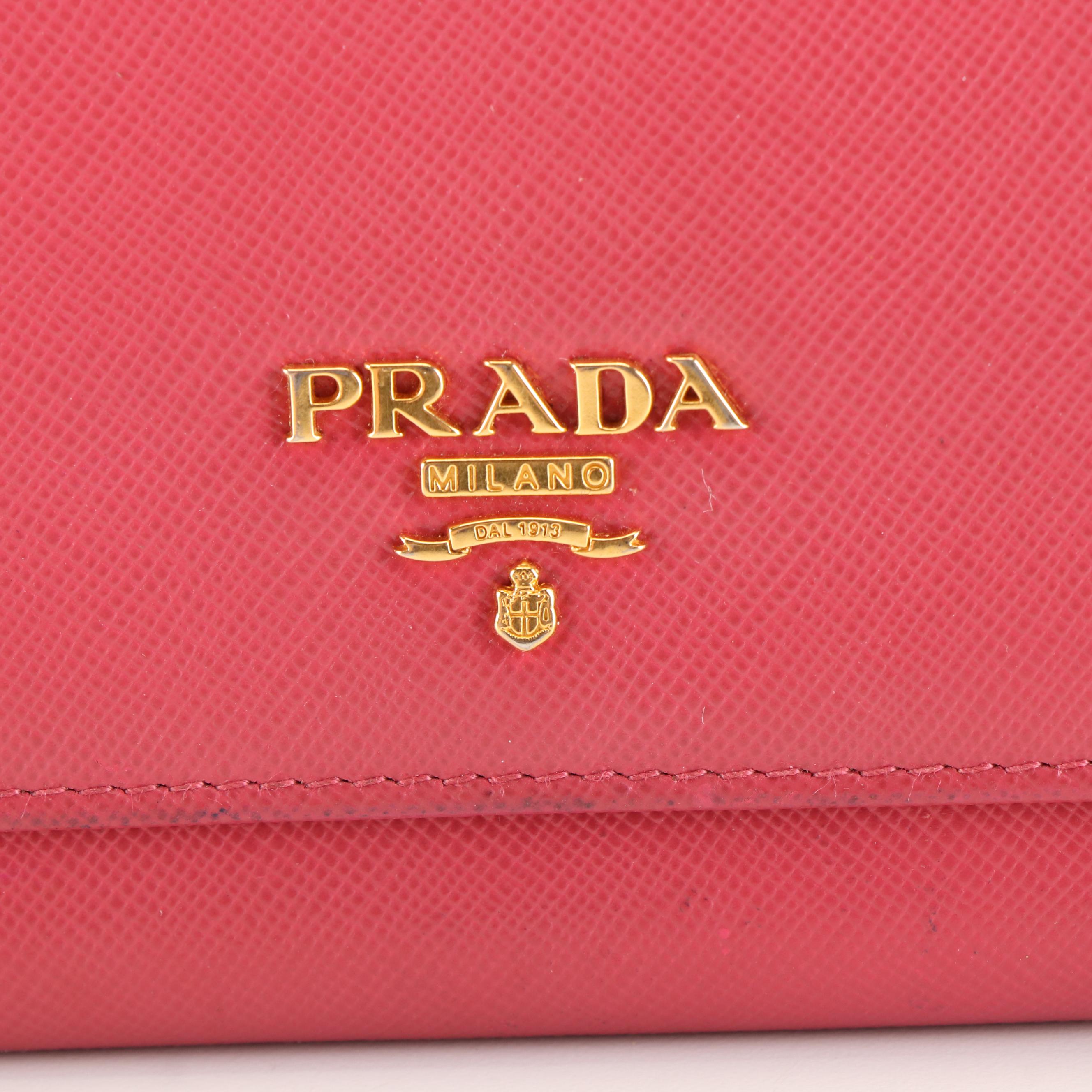 Prada Long Wallet in Peonia Saffiano Leather