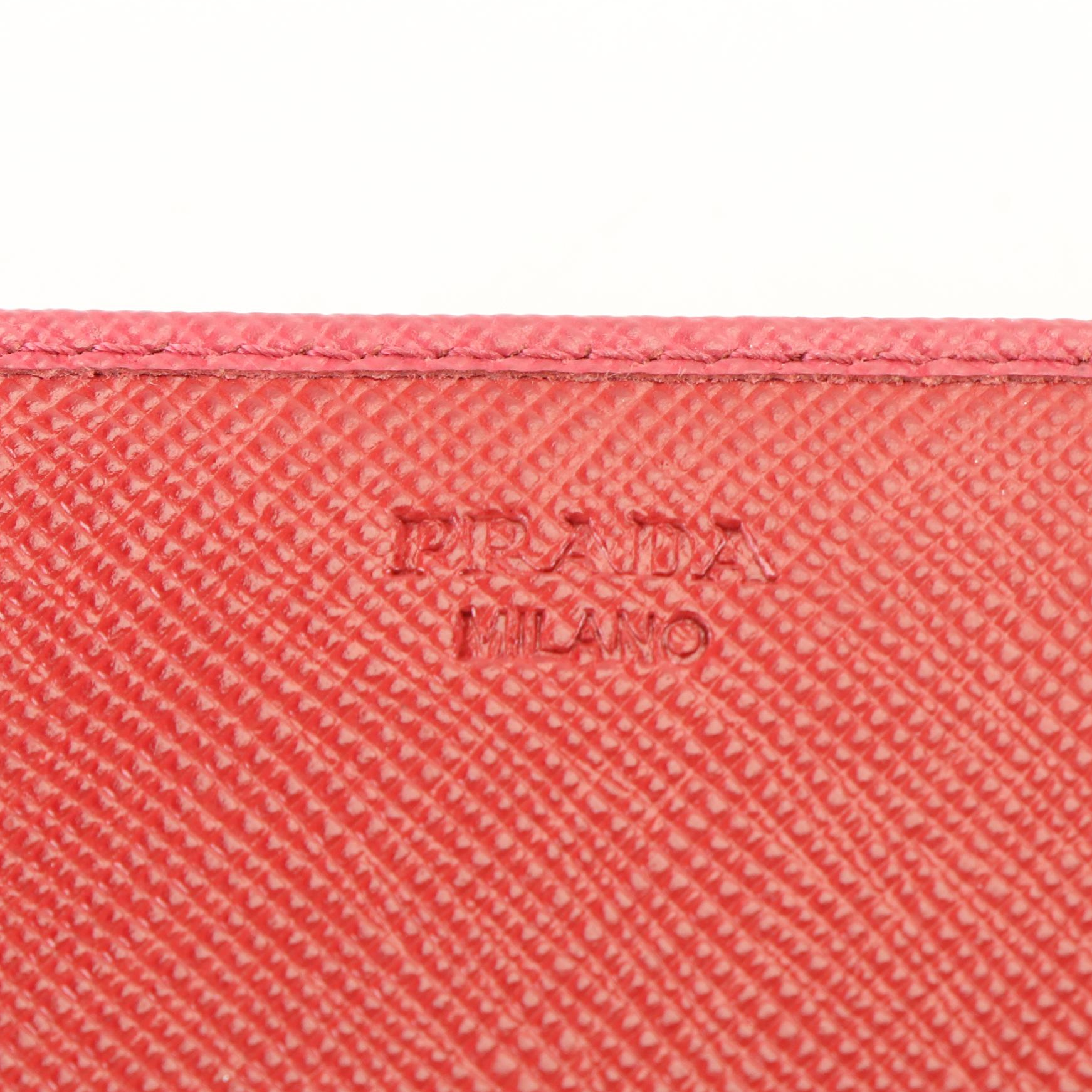 Prada Long Wallet in Peonia Saffiano Leather