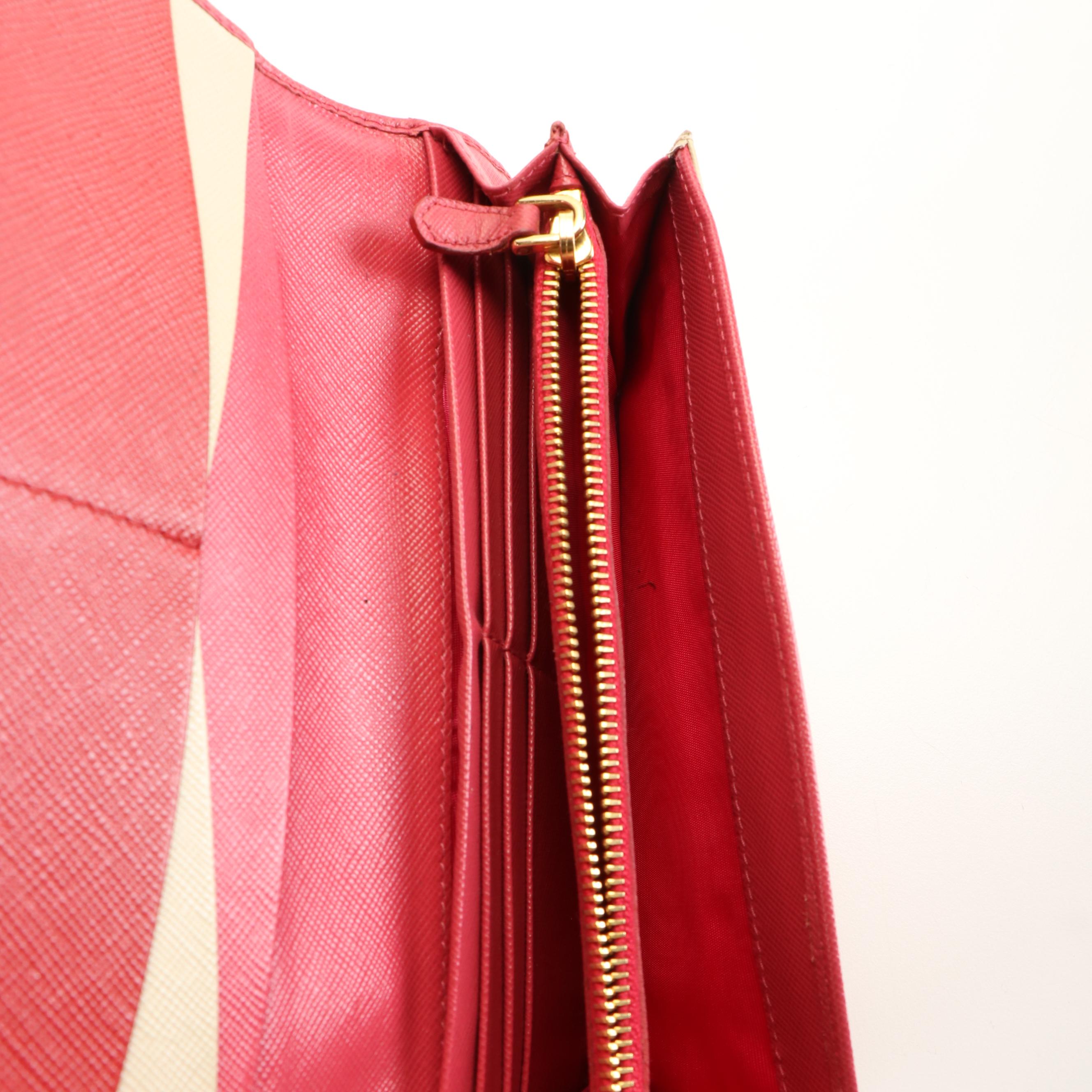 Prada Long Wallet in Peonia Saffiano Leather