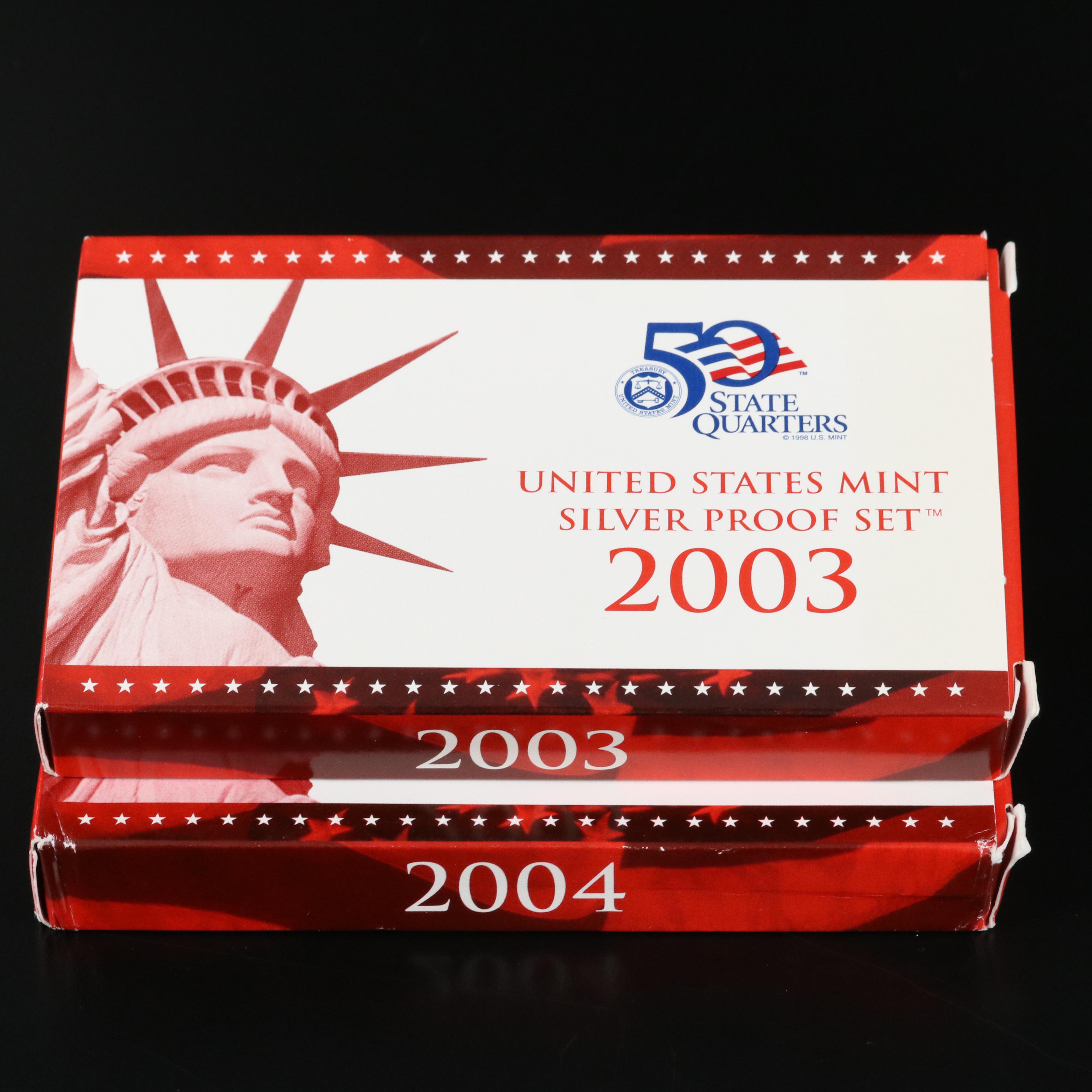 2003 and 2004 U.S. Mint Silver Proof Sets