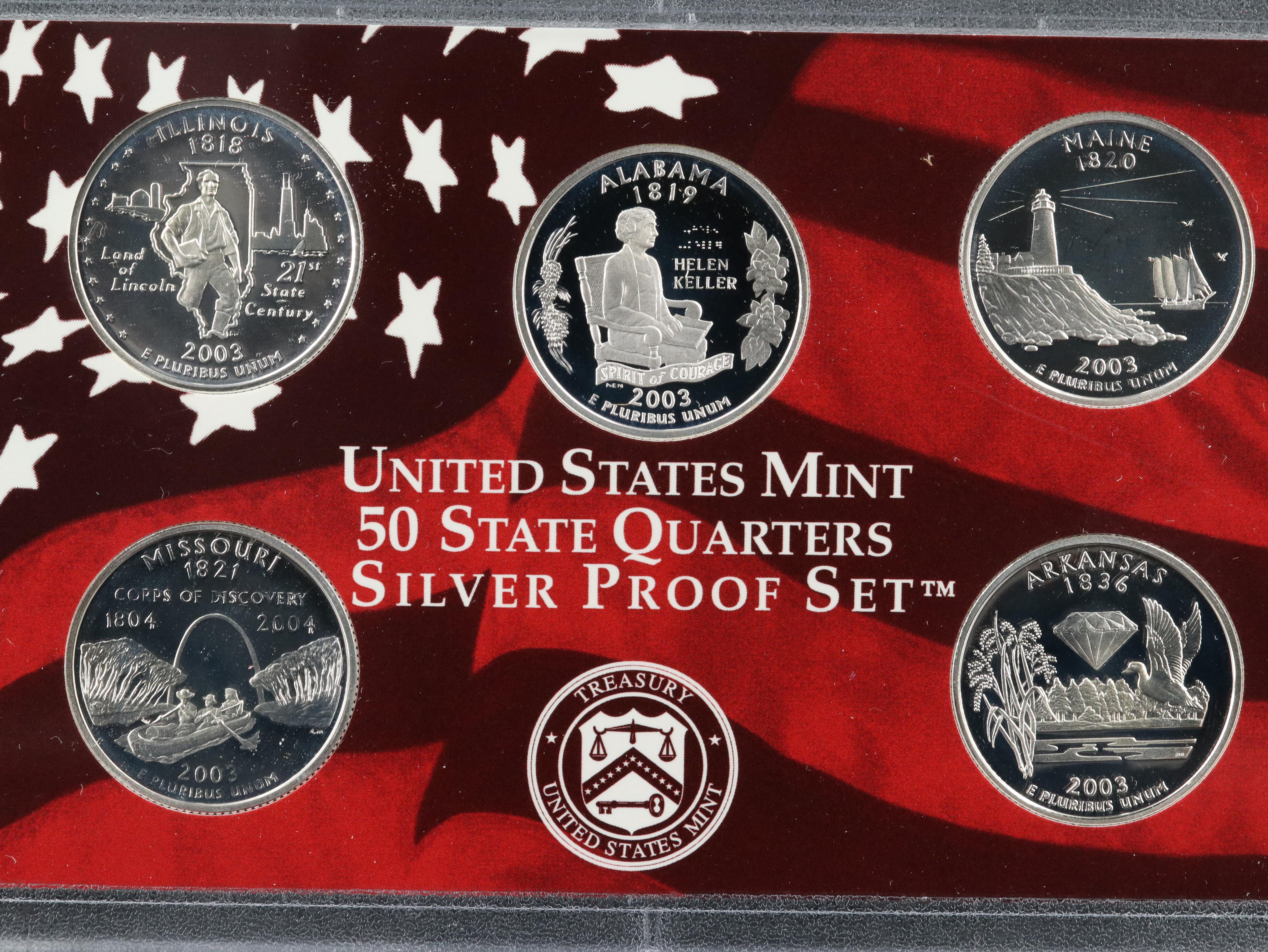 2003 and 2004 U.S. Mint Silver Proof Sets