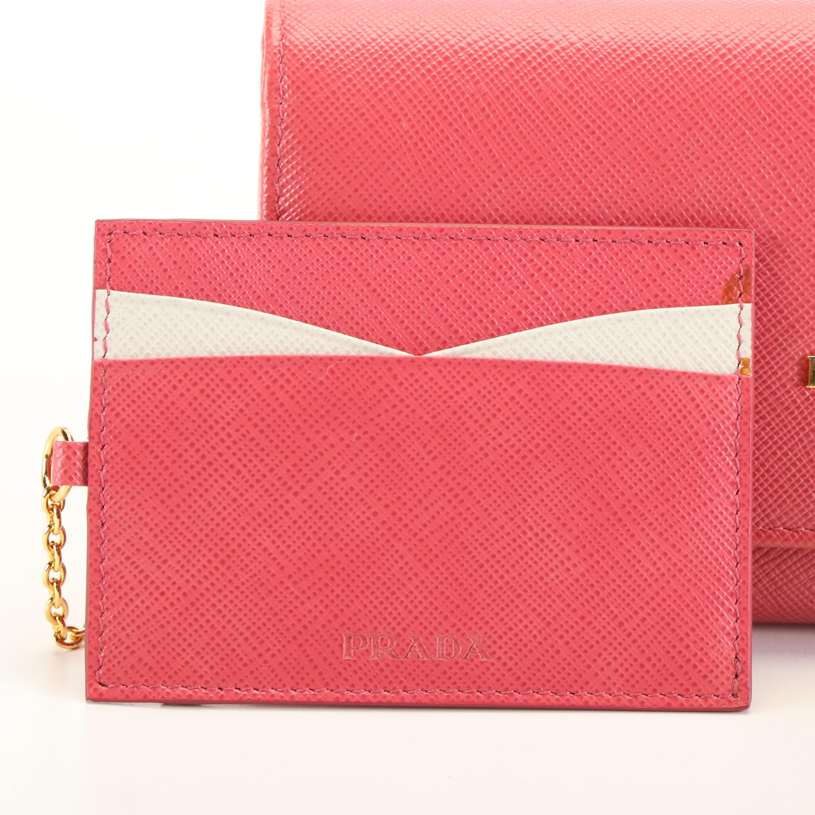 Prada Long Wallet in Peonia Saffiano Leather