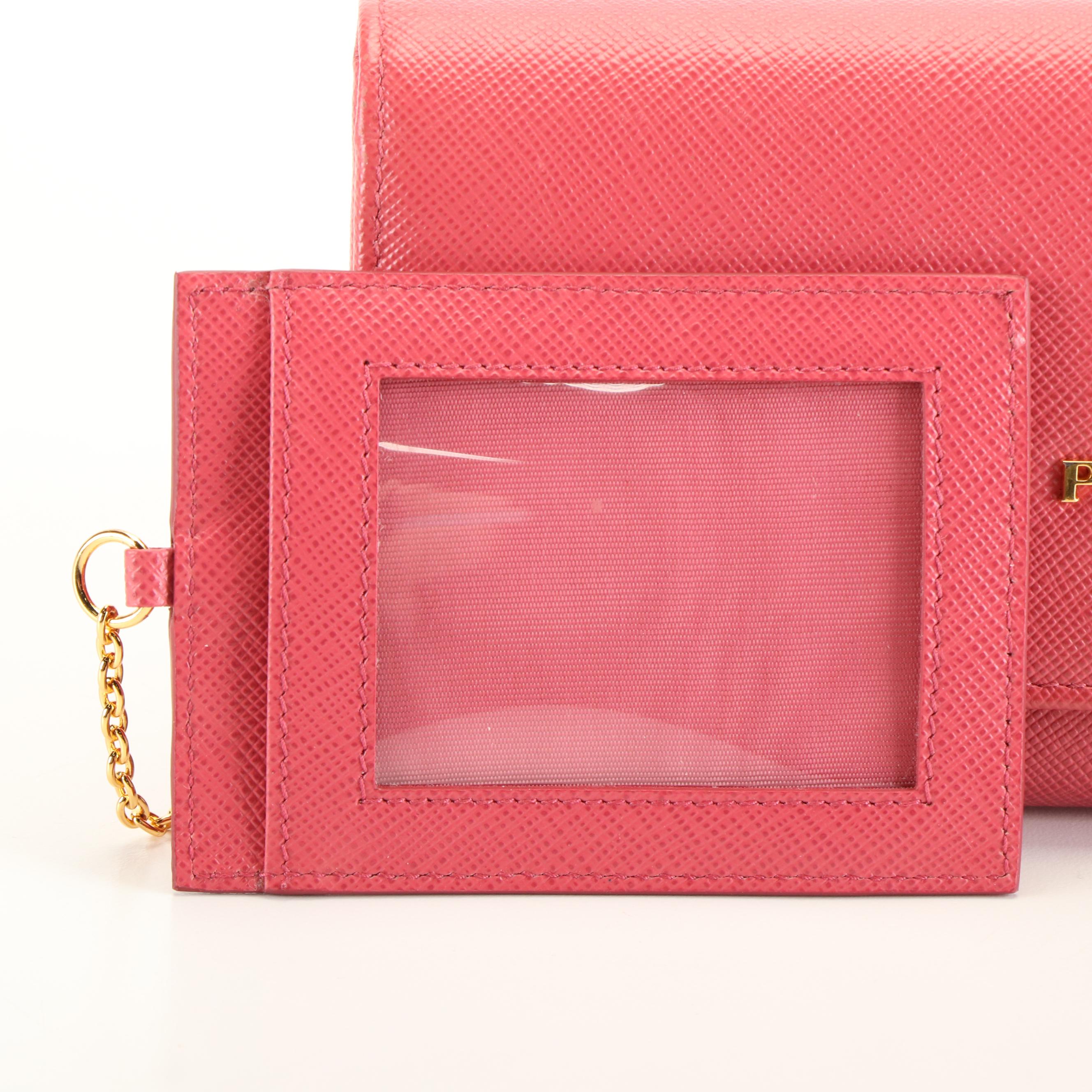 Prada Long Wallet in Peonia Saffiano Leather