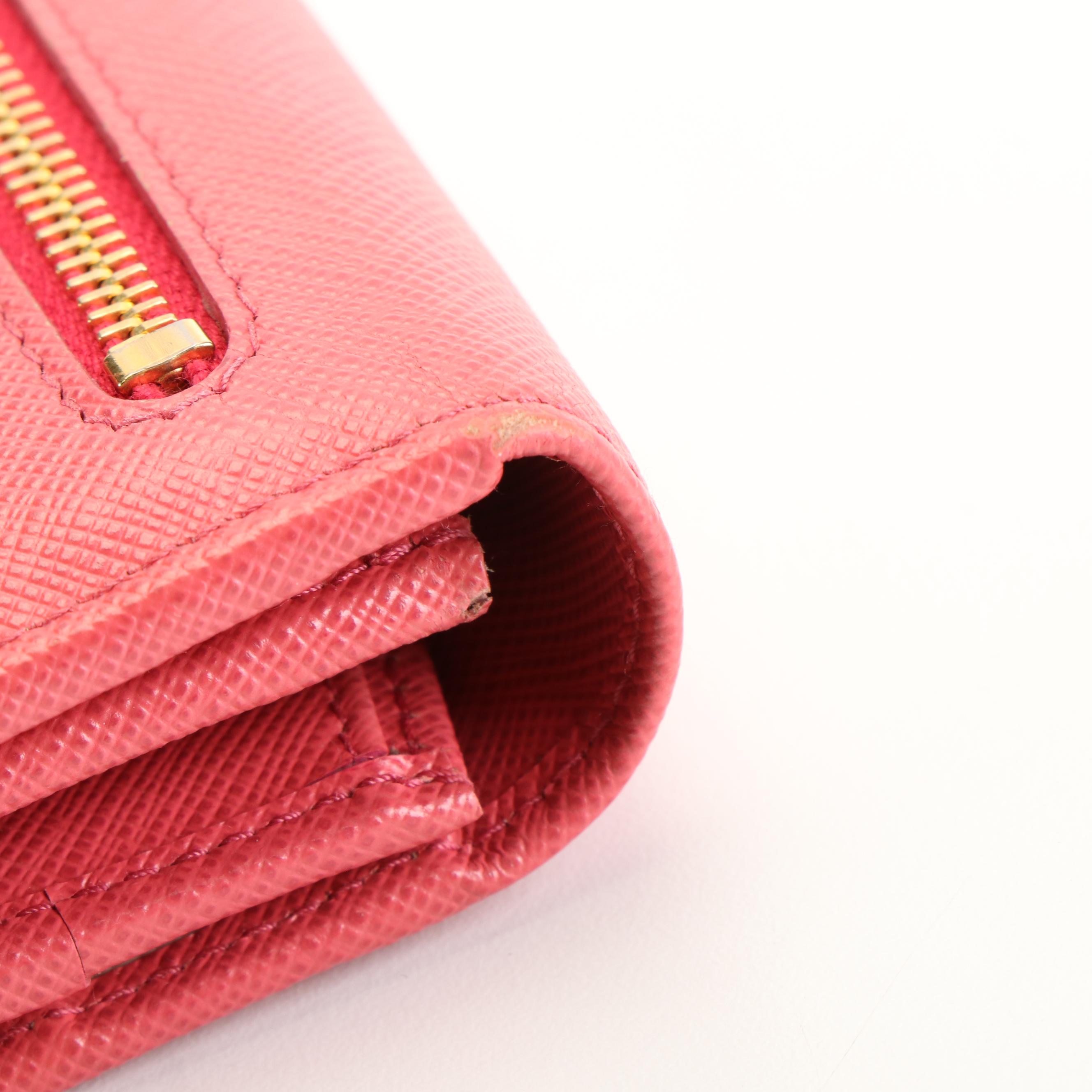 Prada Long Wallet in Peonia Saffiano Leather