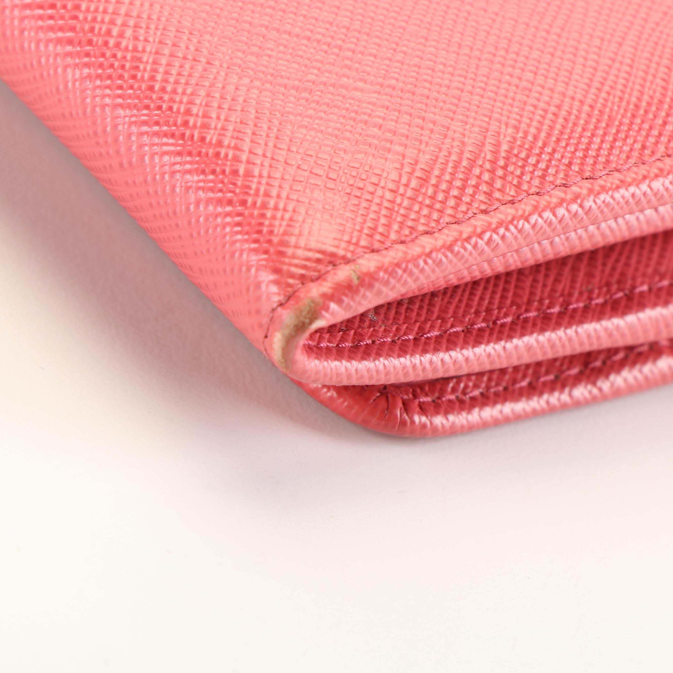 Prada Long Wallet in Peonia Saffiano Leather