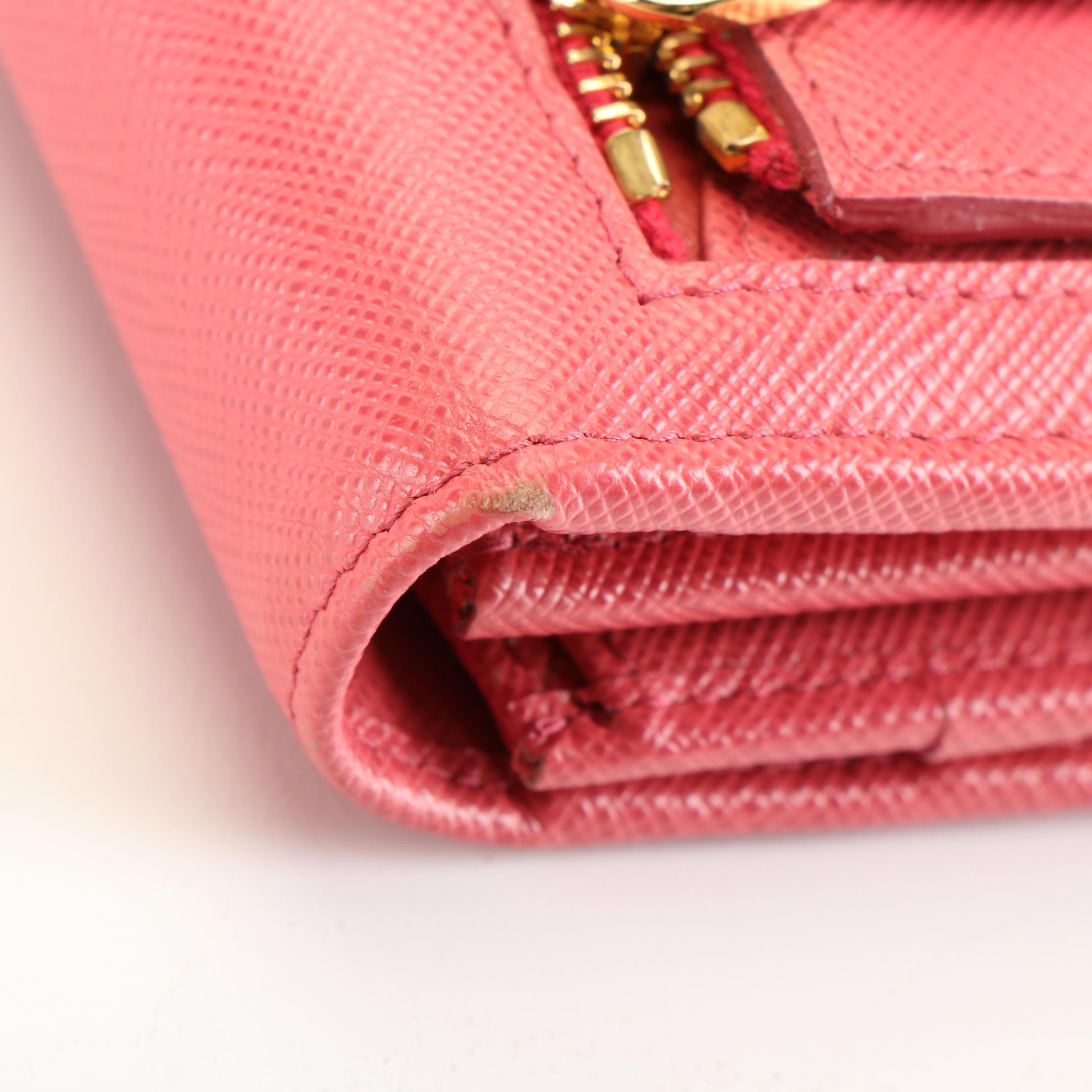 Prada Long Wallet in Peonia Saffiano Leather