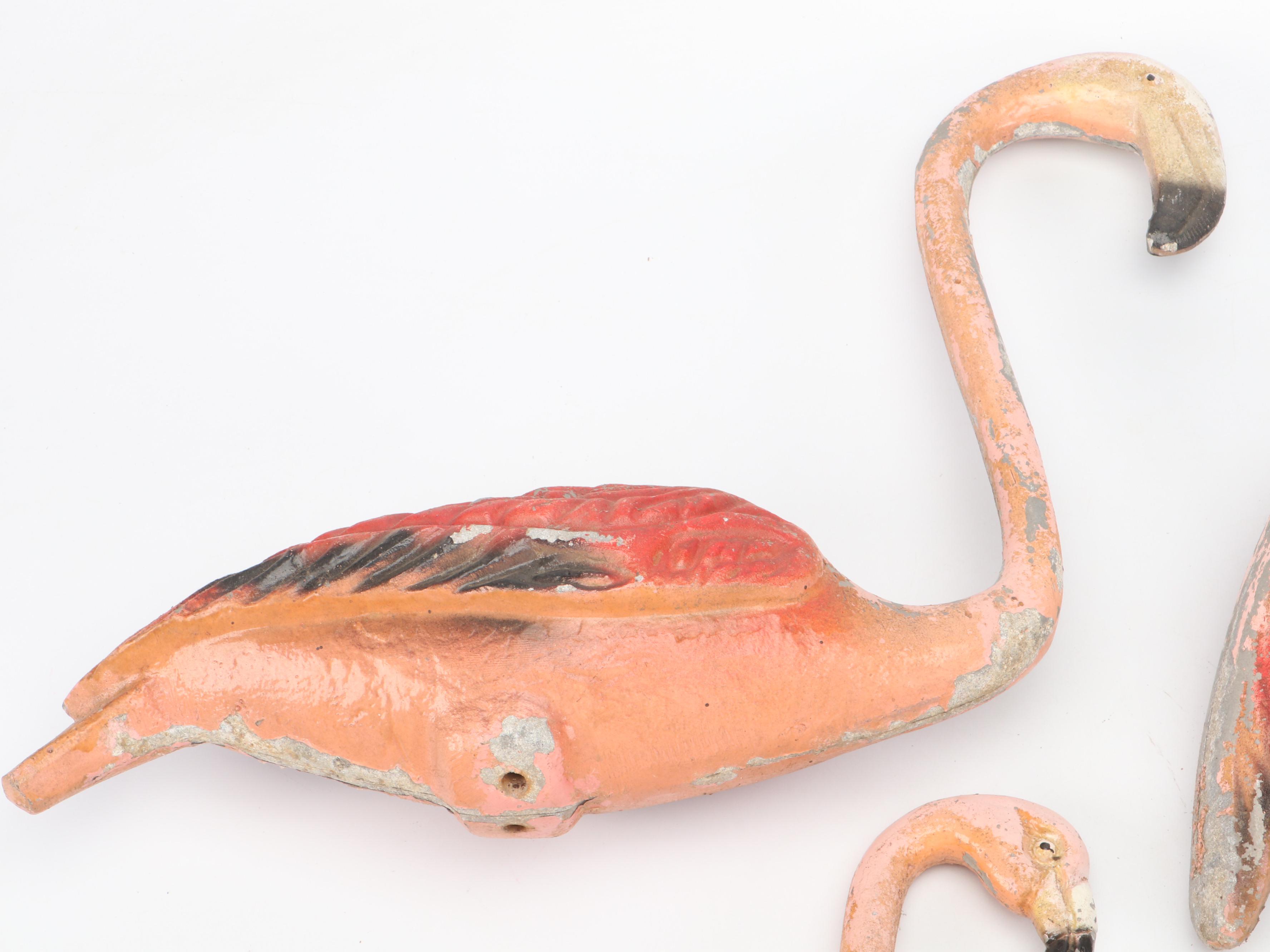 Mid Century Modern Style Aluminum Flamingo Lawn Ornaments