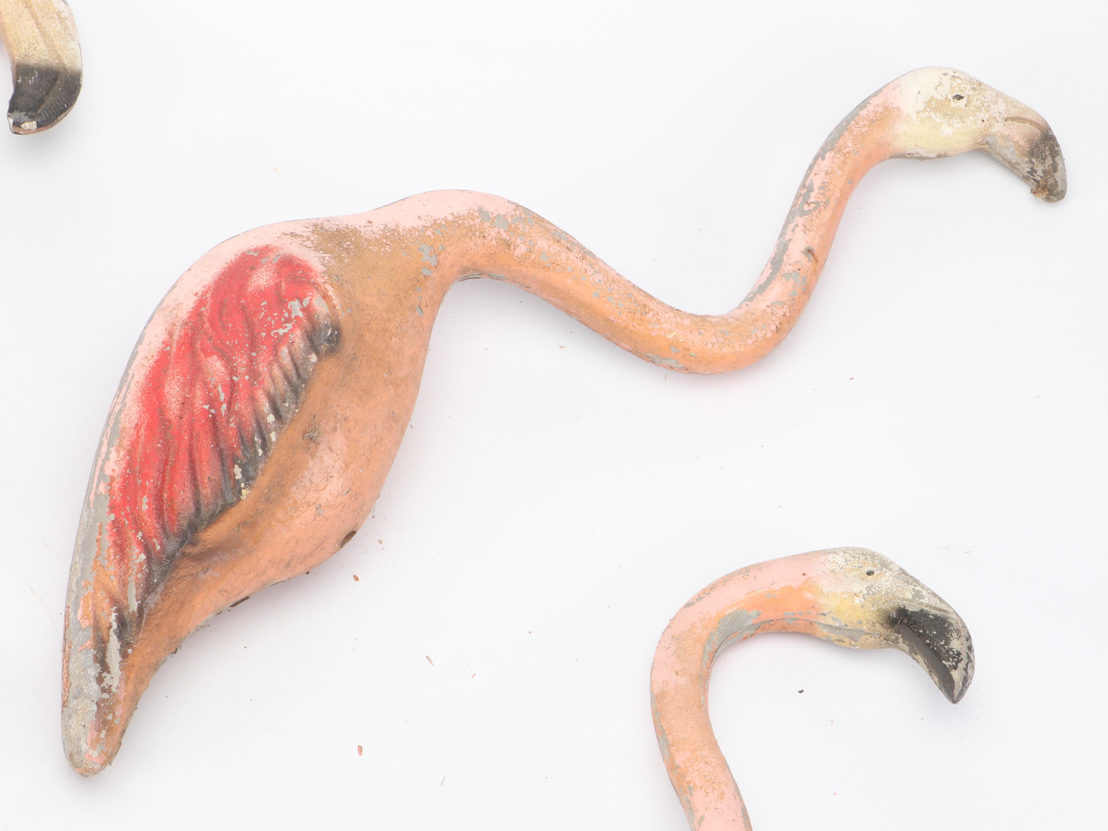 Mid Century Modern Style Aluminum Flamingo Lawn Ornaments