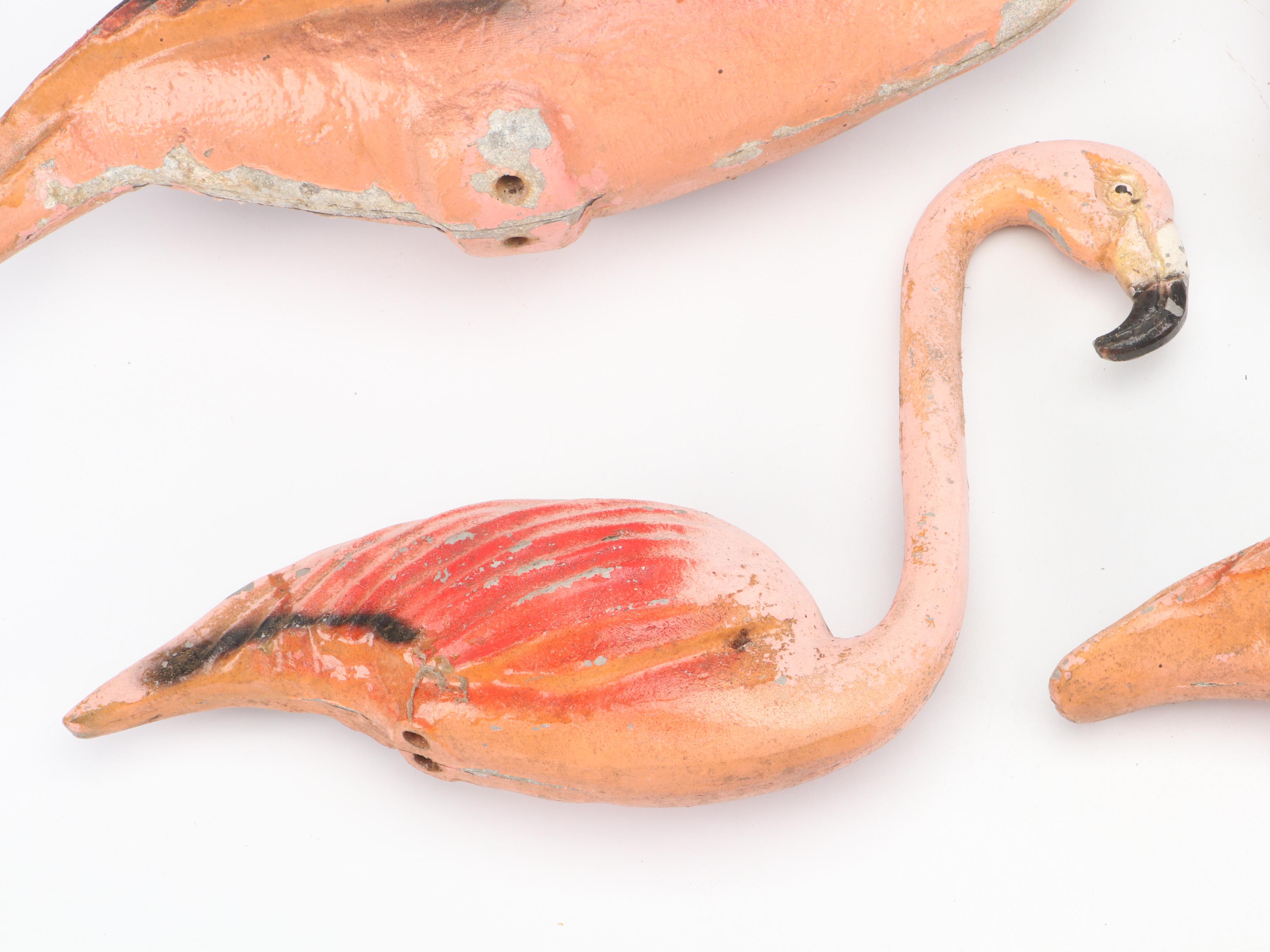 Mid Century Modern Style Aluminum Flamingo Lawn Ornaments