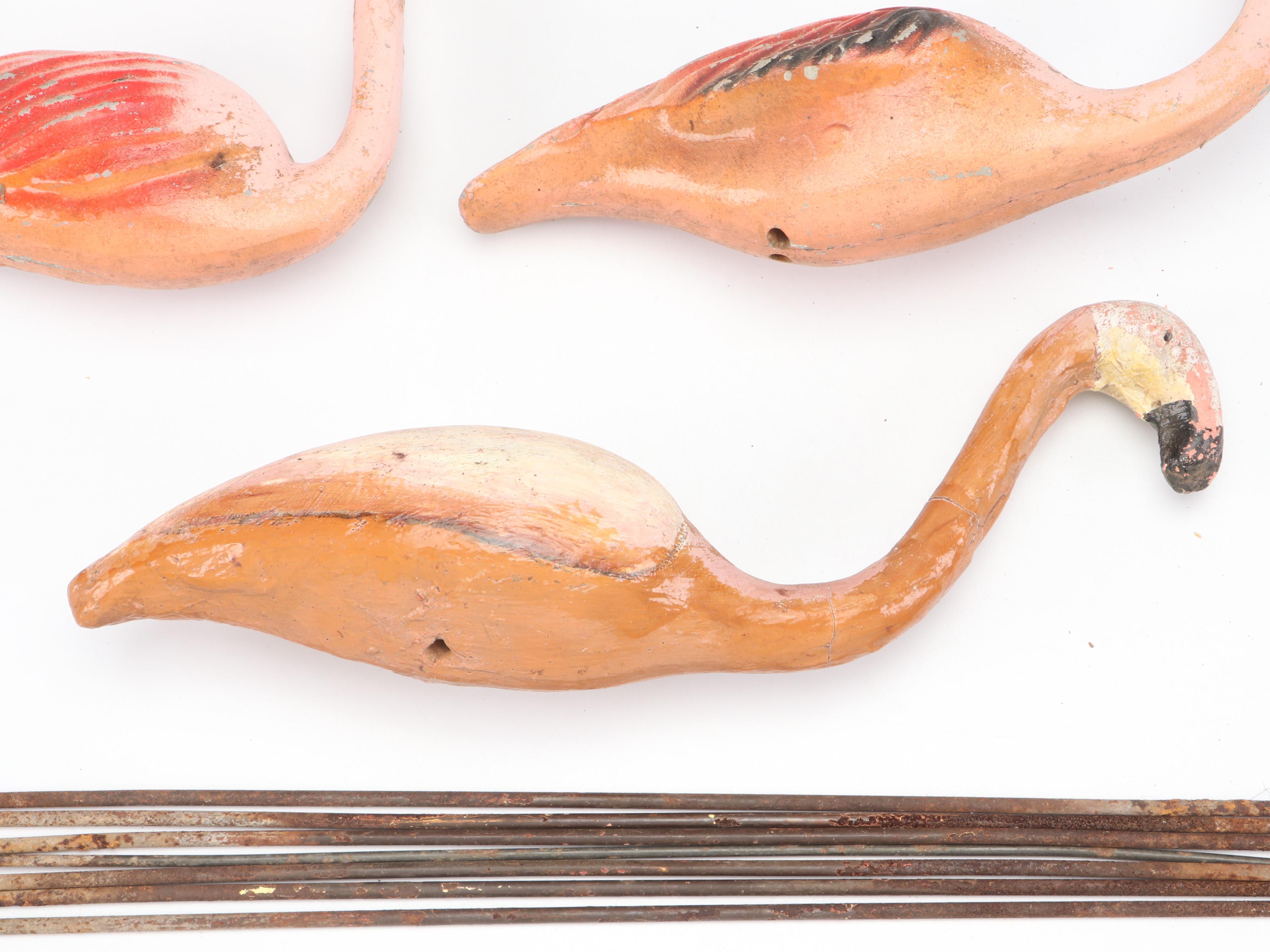 Mid Century Modern Style Aluminum Flamingo Lawn Ornaments