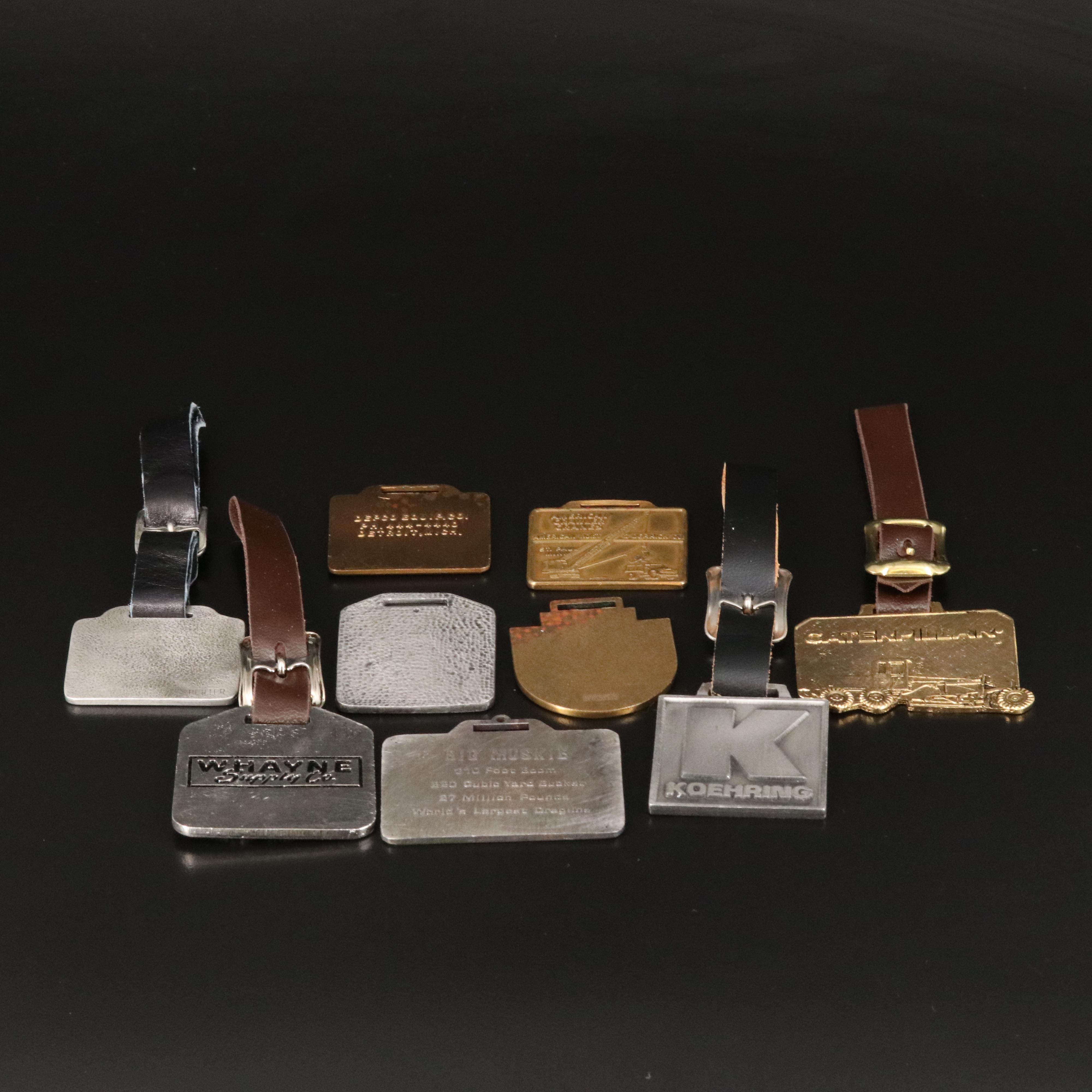 Construction Key Fobs Including Enamel