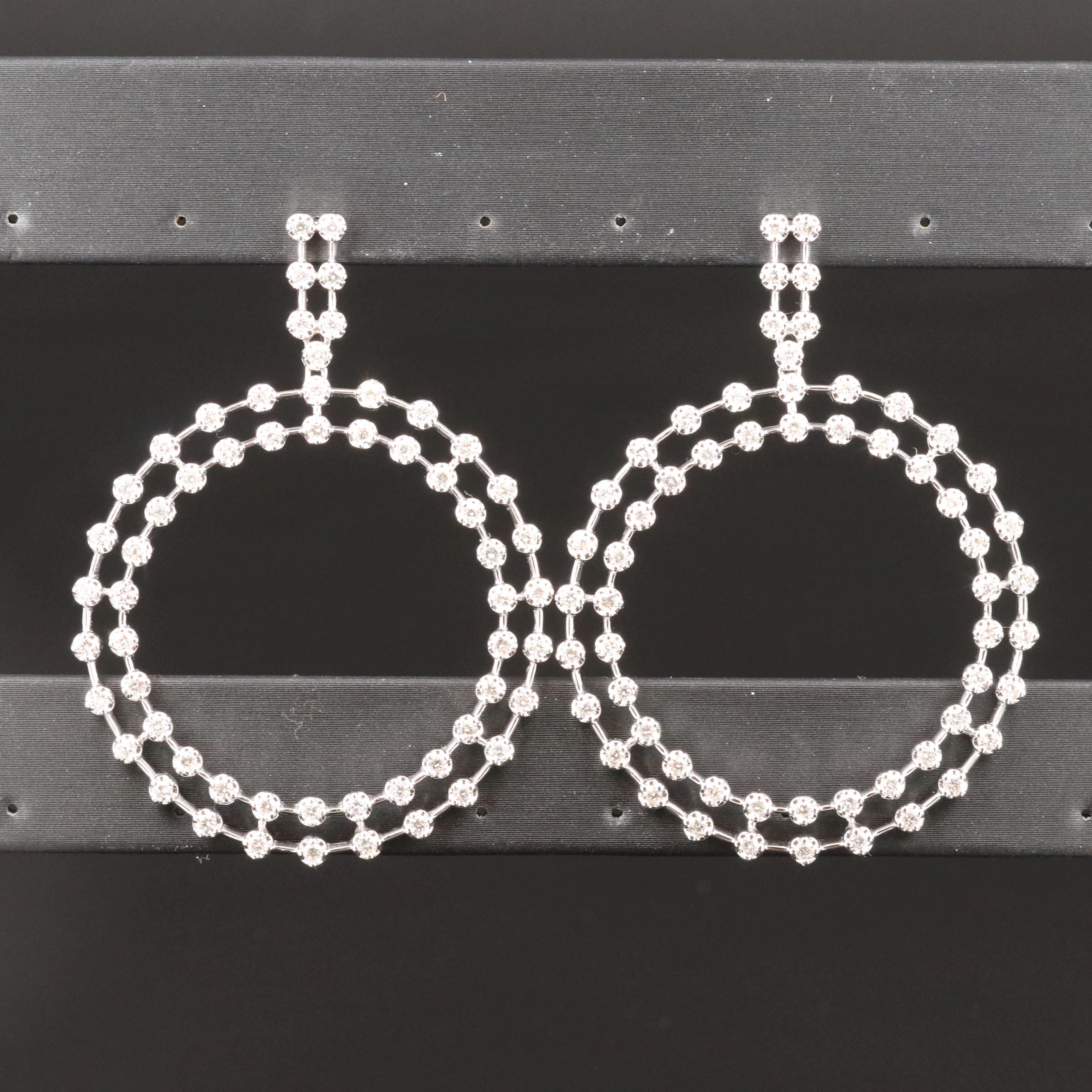 14K 3.18 CTW Diamond Circle Drop Earrings