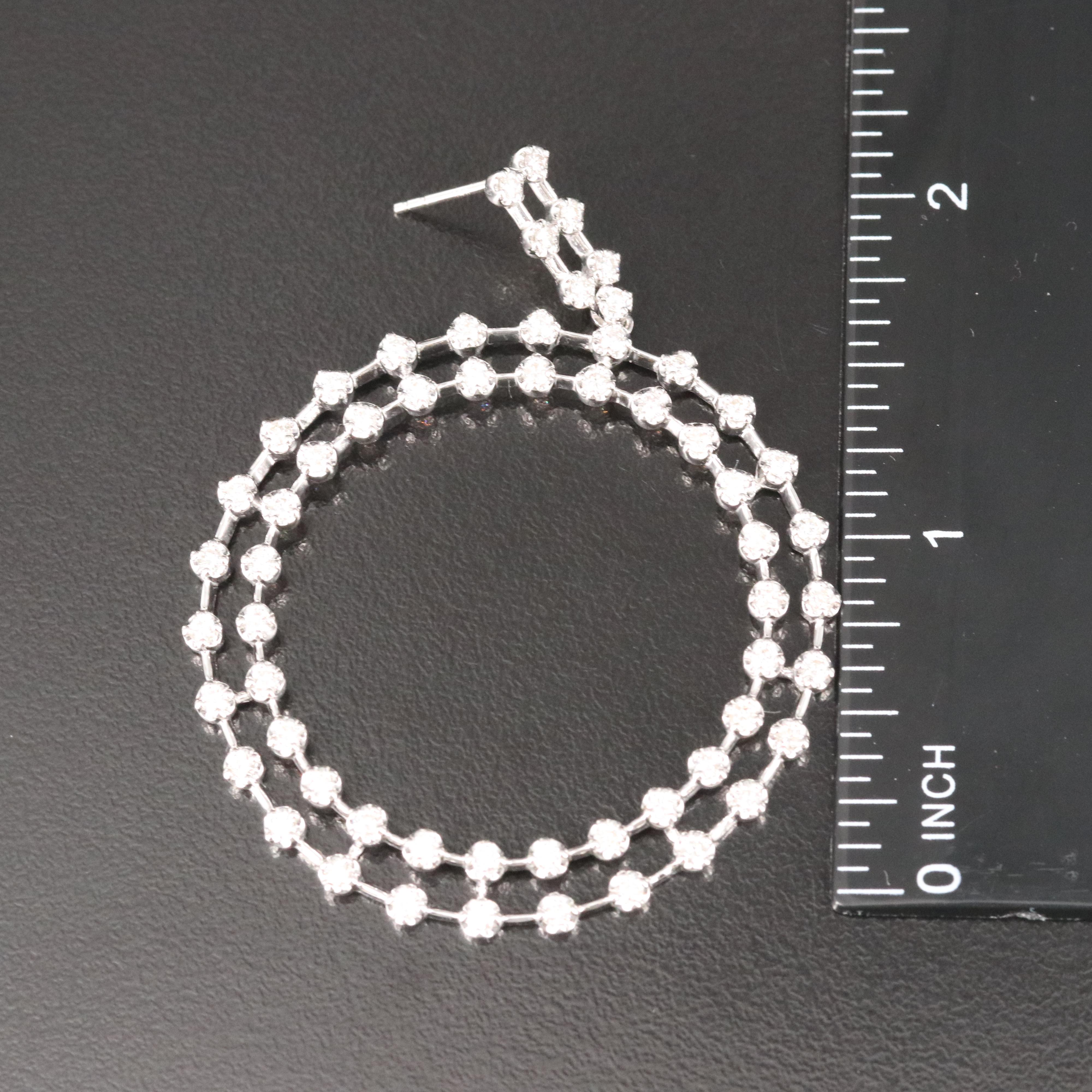 14K 3.18 CTW Diamond Circle Drop Earrings