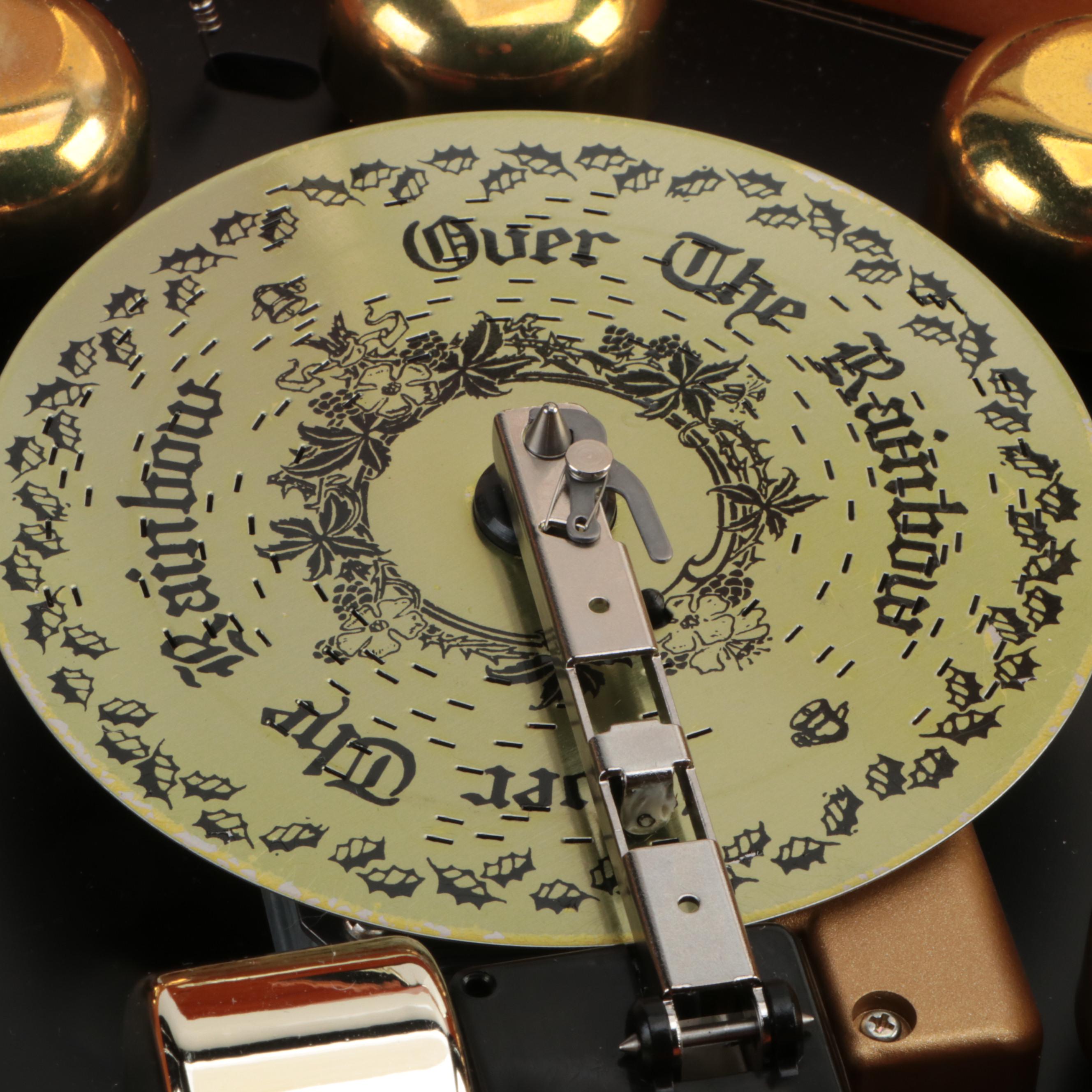 Gold Label Burl Wood Deluxe Bell Symphonium Music Box